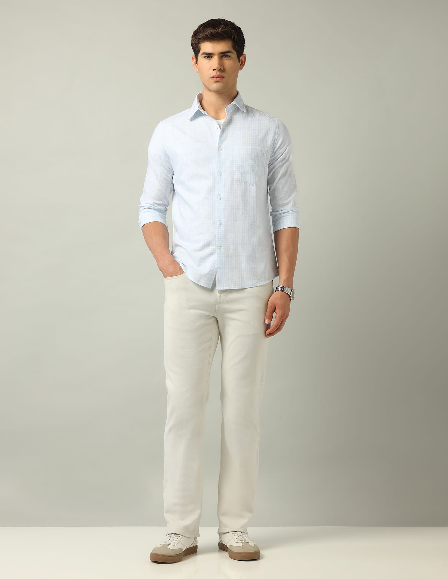 Graph Checked Modern Slim Fit Shirt