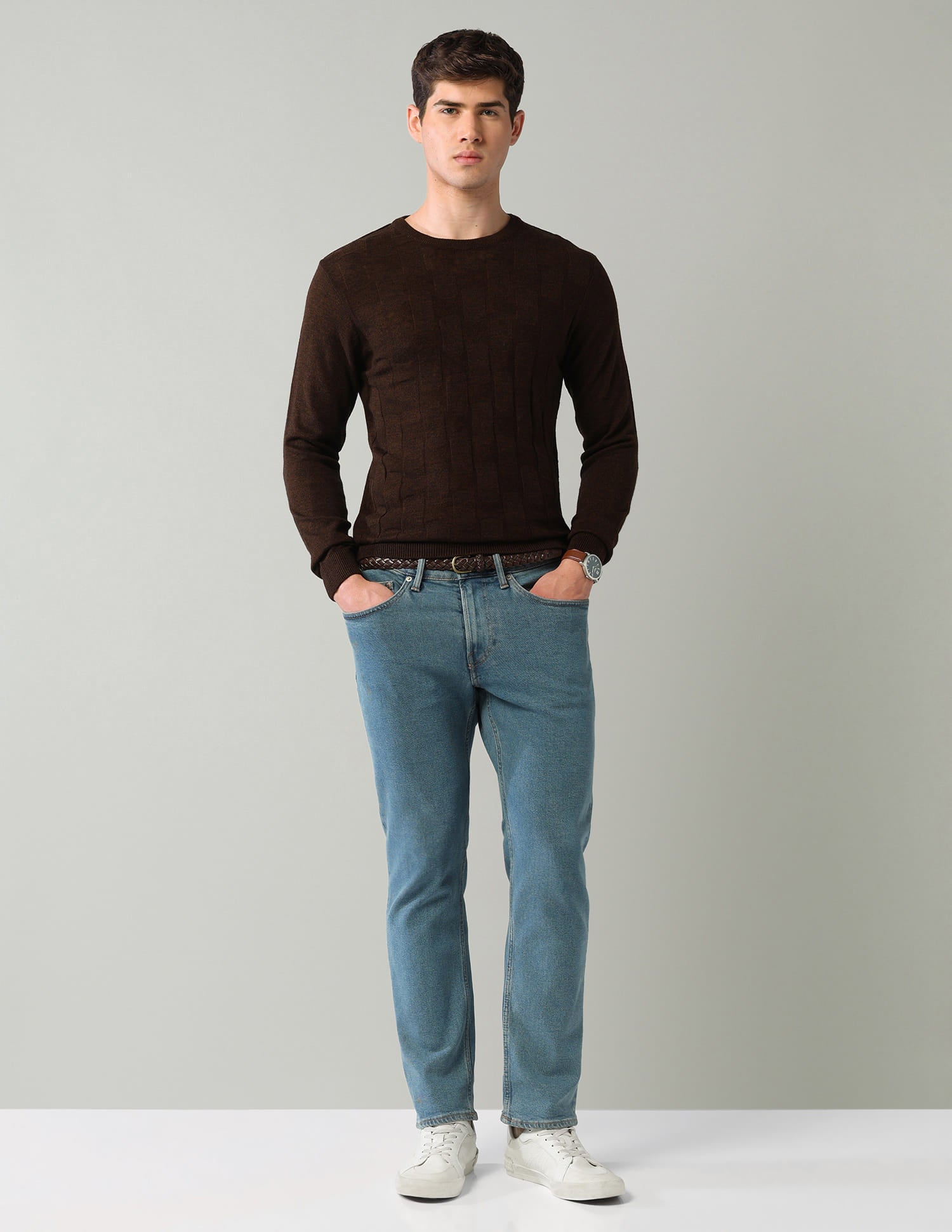 Geometric-Patterned-Regular-Fit-Sweater