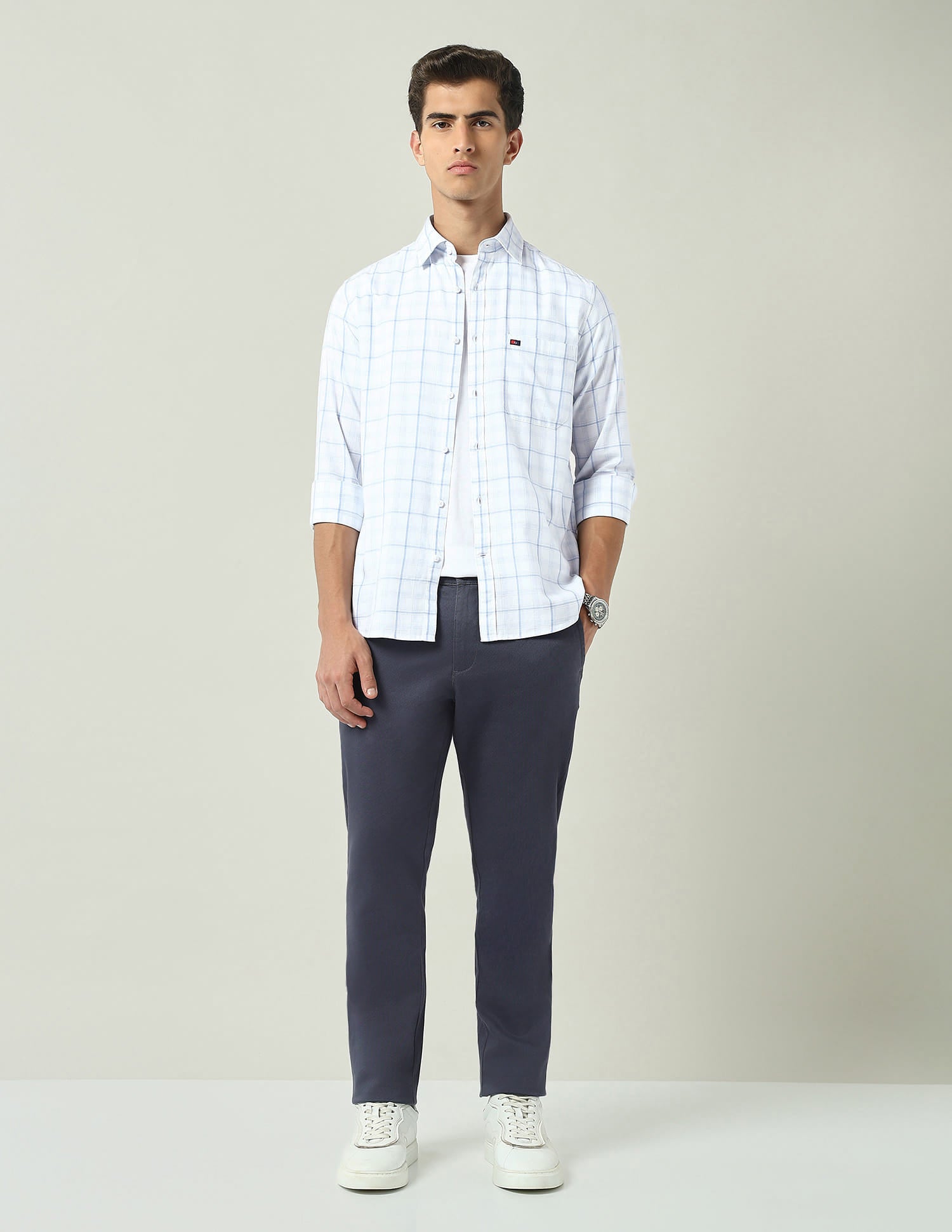 City Chronicles Modern Slim Fit Tartan Checked Shirt