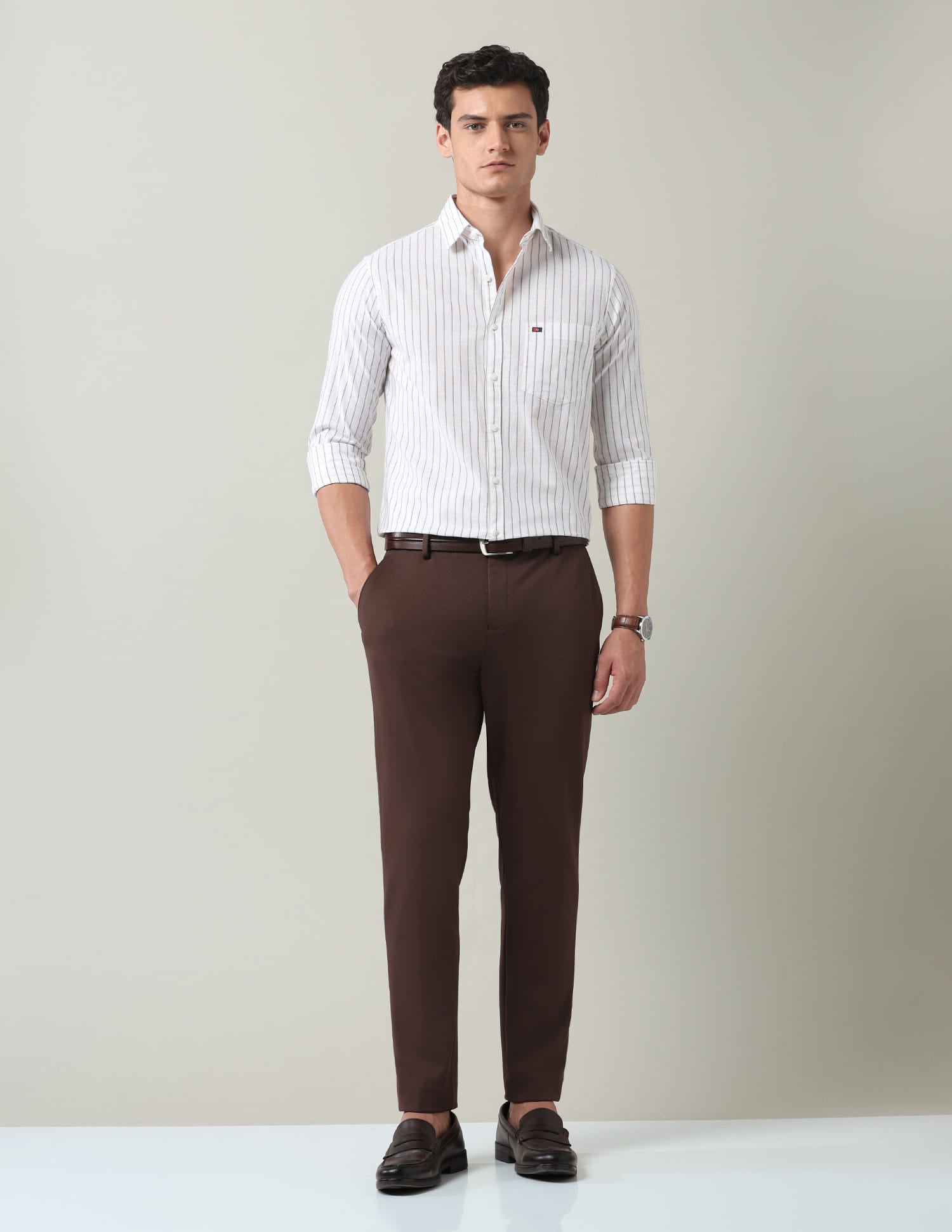 Classic Vertical Striped Slim Fit Shirt