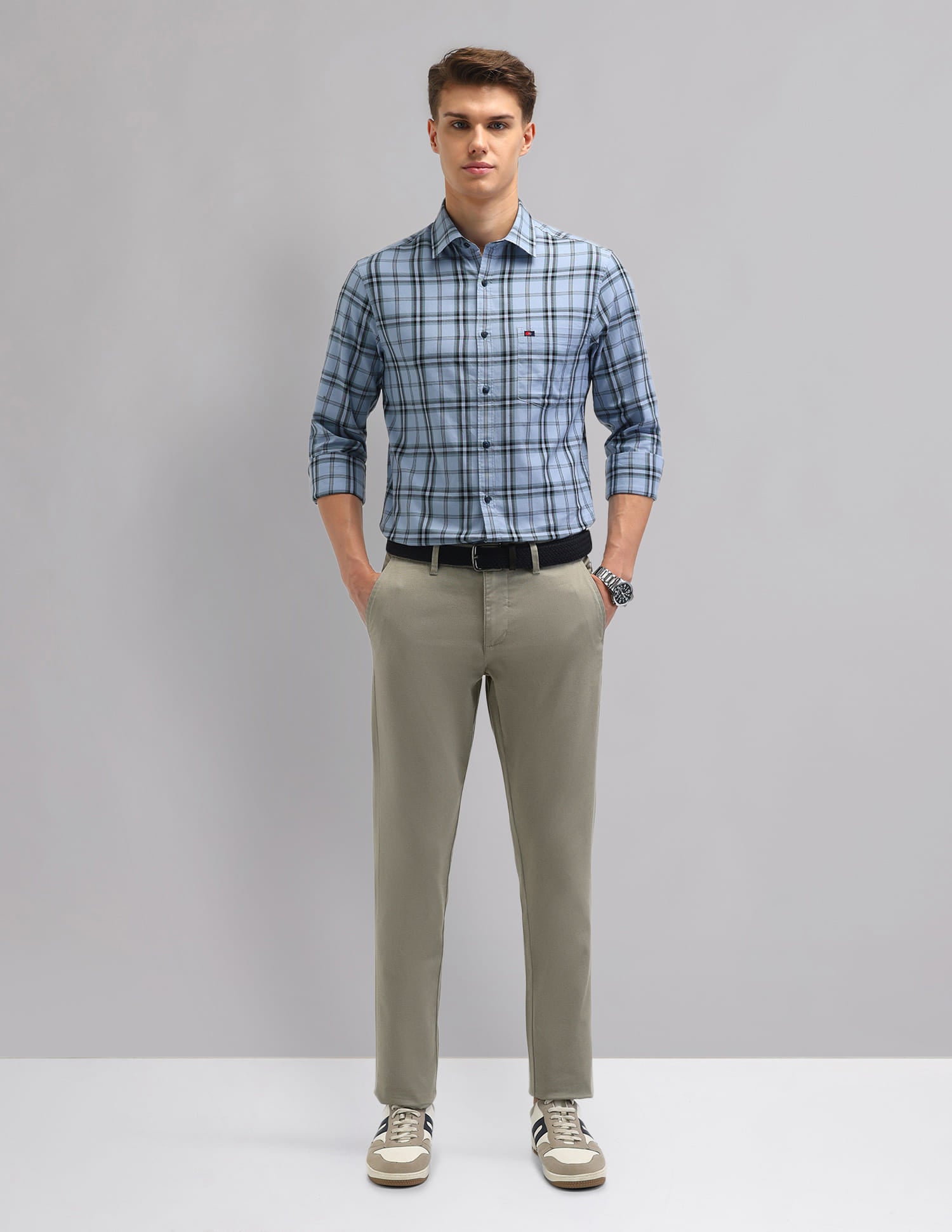 Corporate Sharp Modern Slim Fit Checked Shirt
