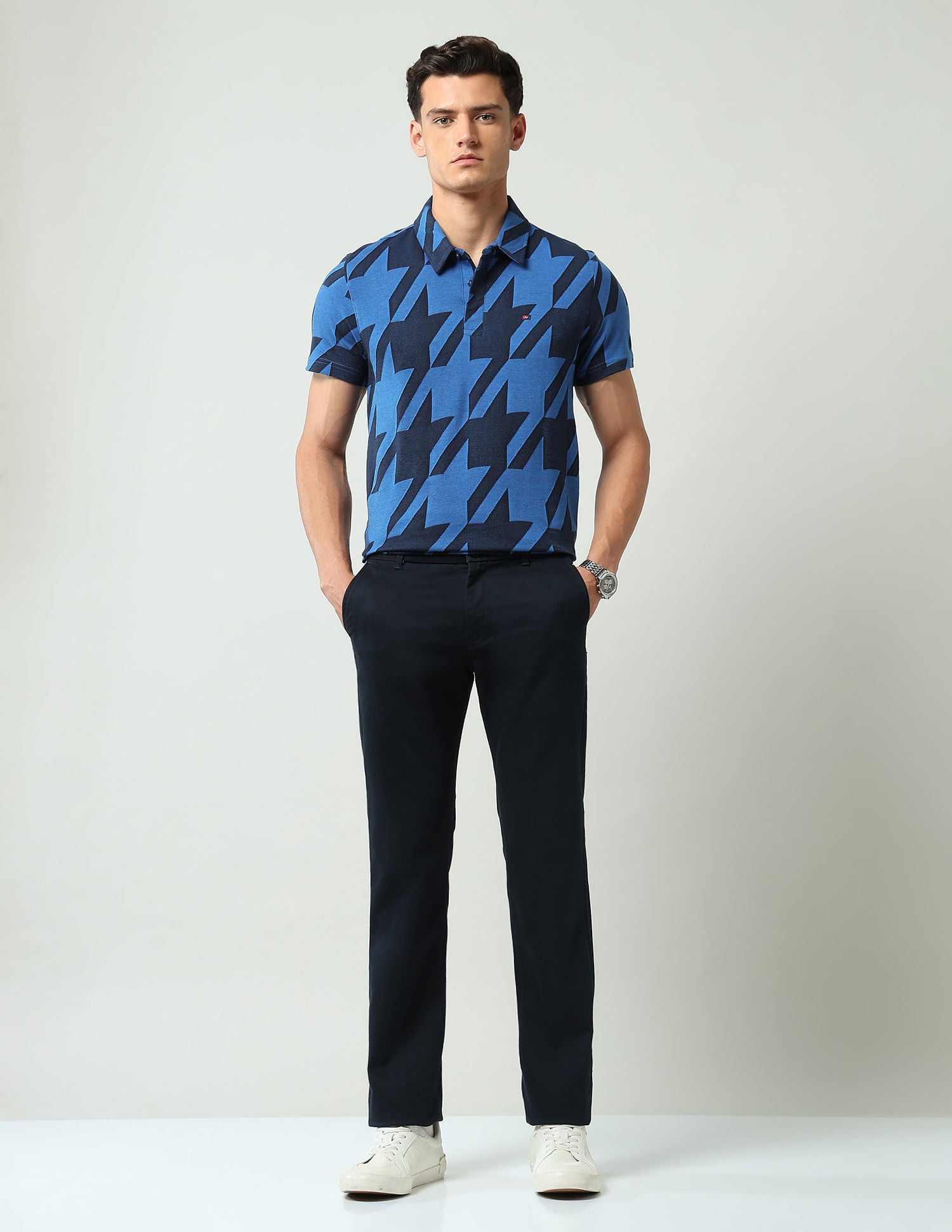 Style Edit Geometric Printed Slim Fit Polo Shirt