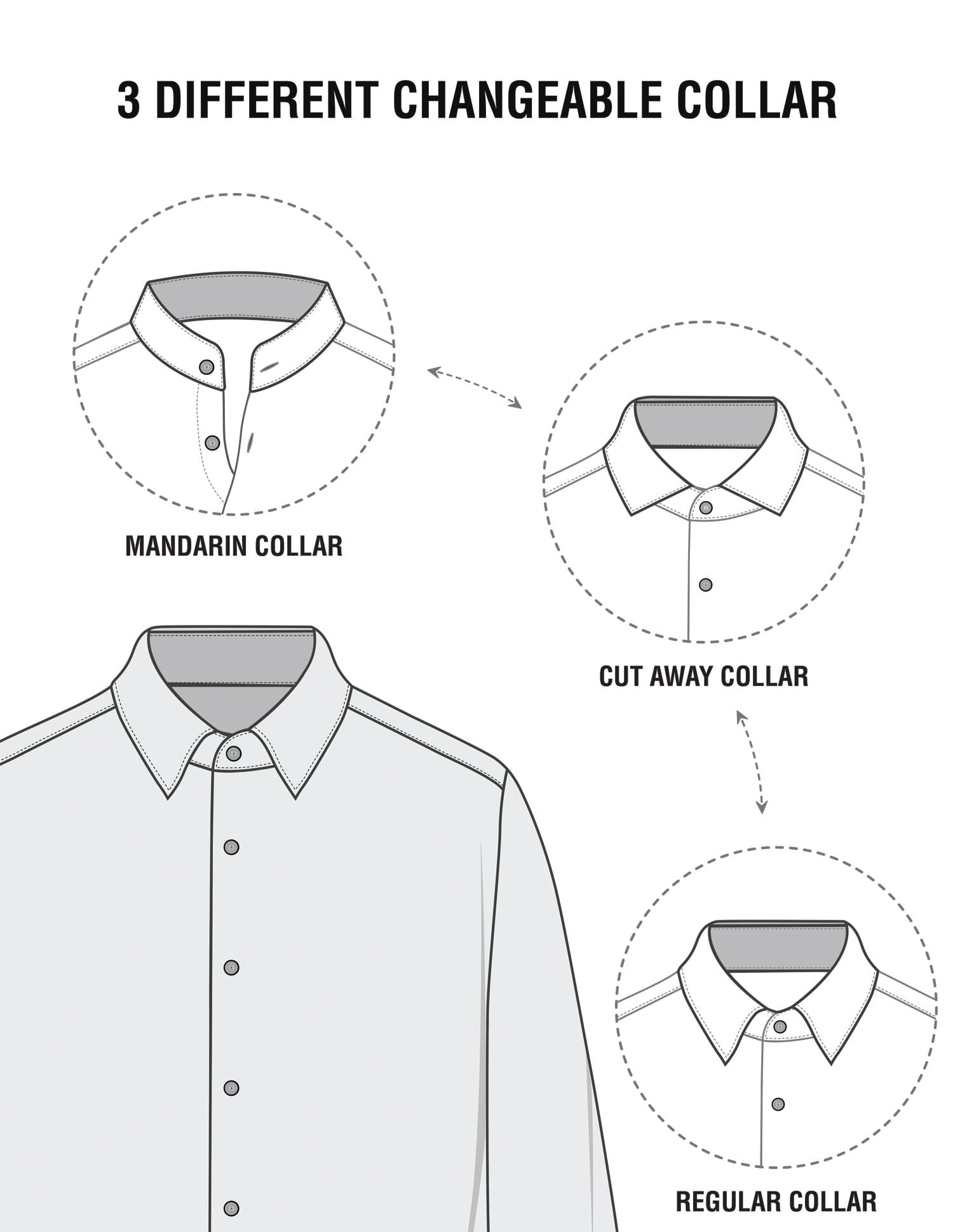 Office Essential Stretch Twill 3 Collar Formal Shirt