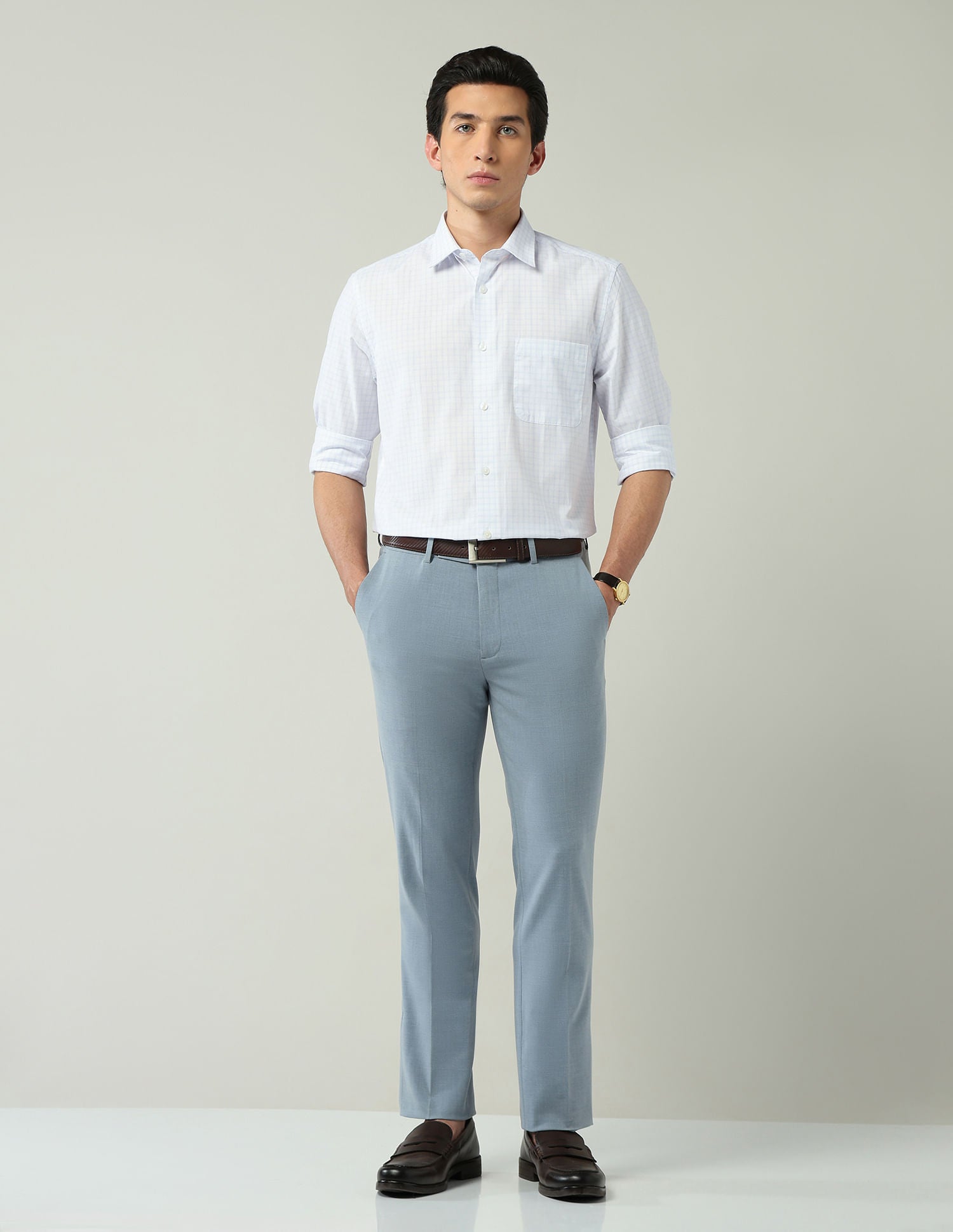 Old-School Regular Fit Grid Tattersall Checked Shirt