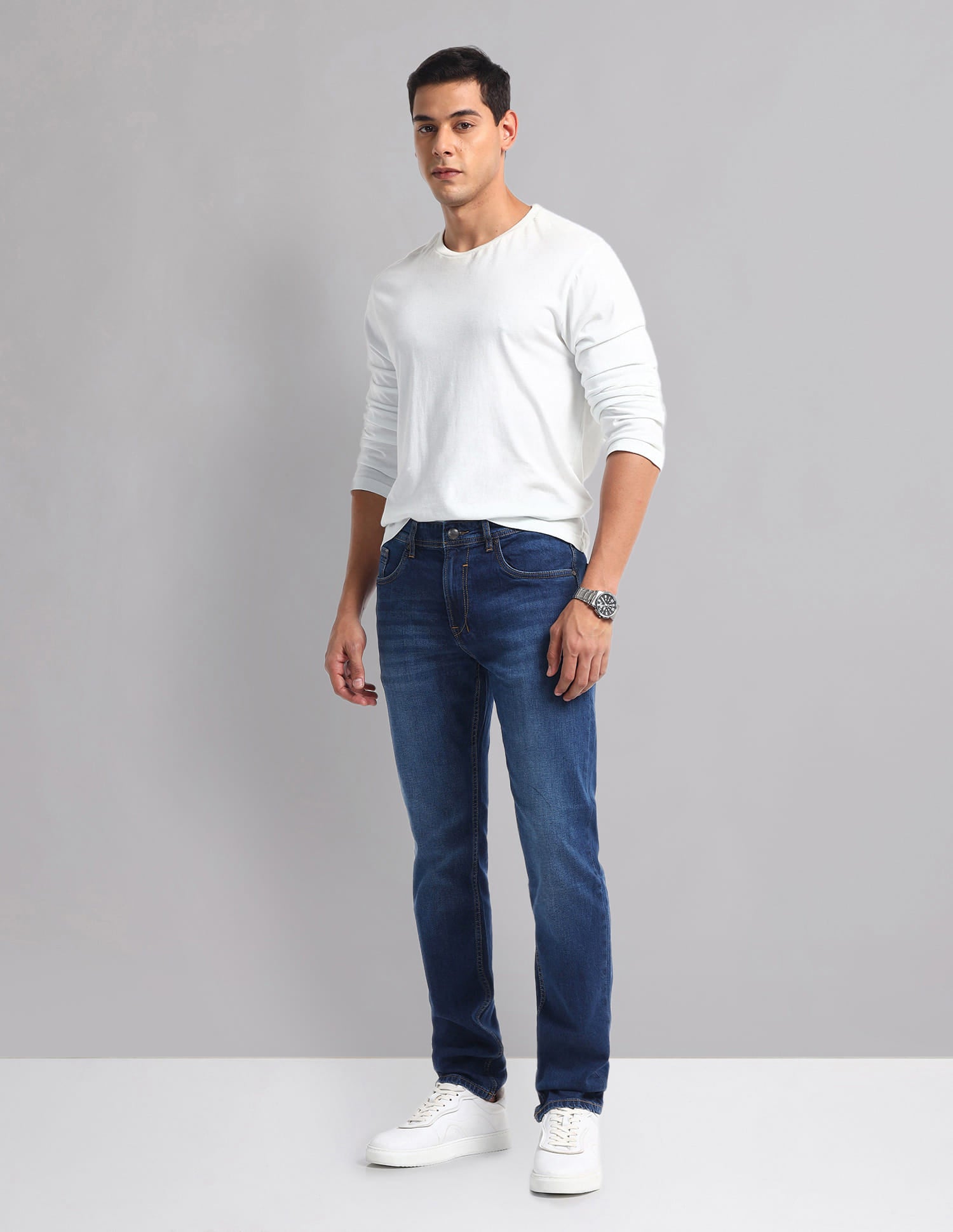 Stone Wash Slim Fit Jeans