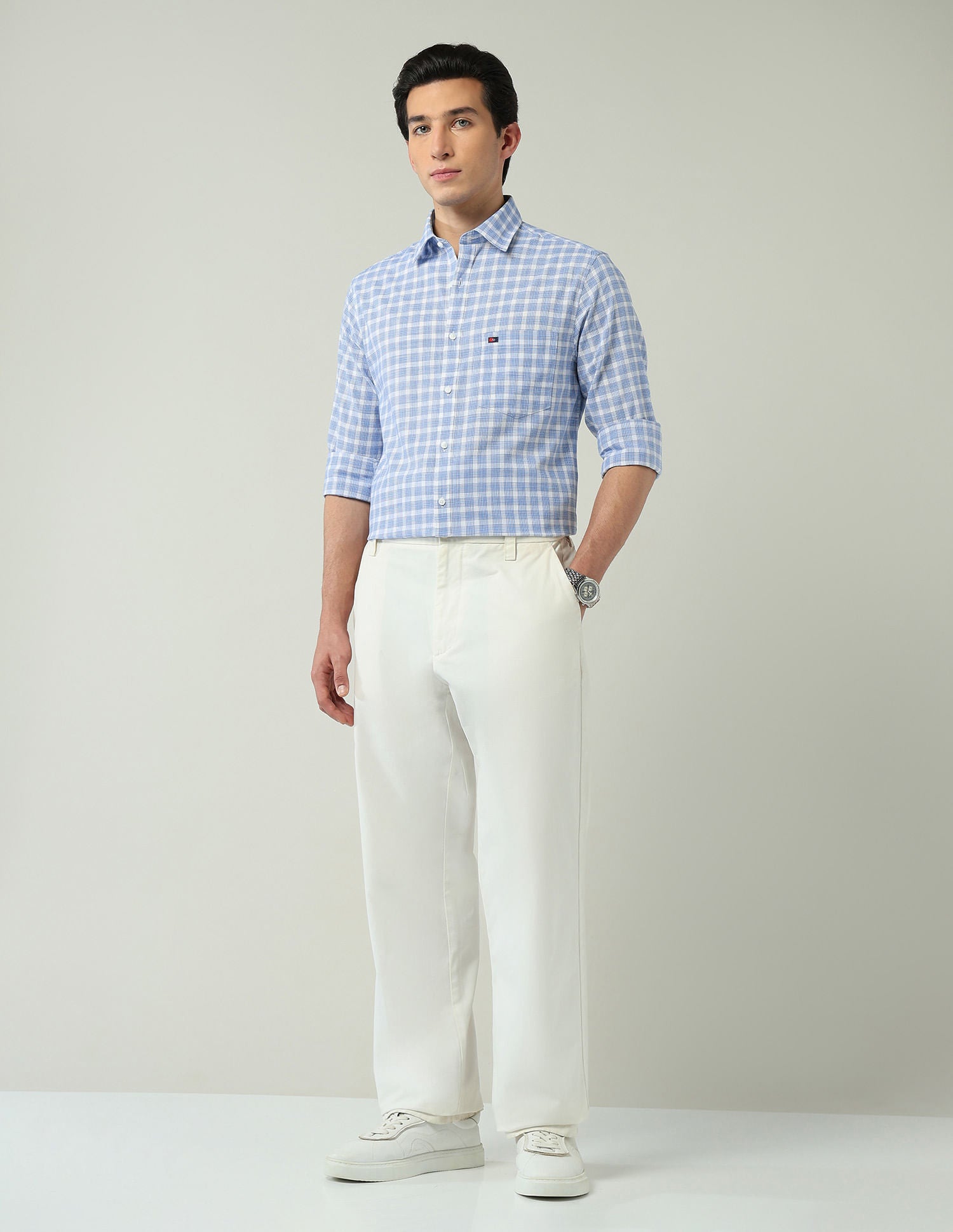 City Chronicles Modern Slim Fit Tartan Checked Shirt