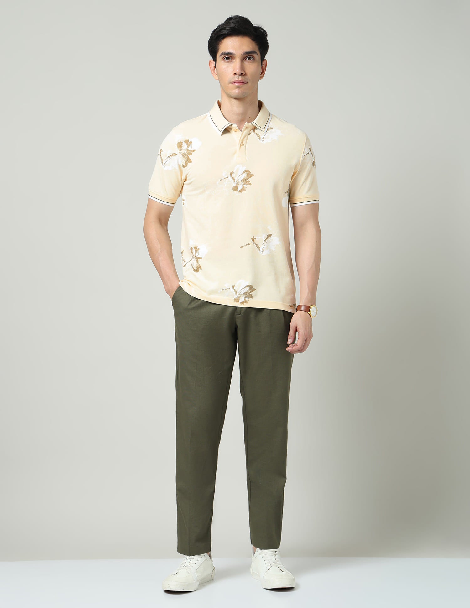 Vogue Fit Floral Printed Slim Fit Polo Shirt