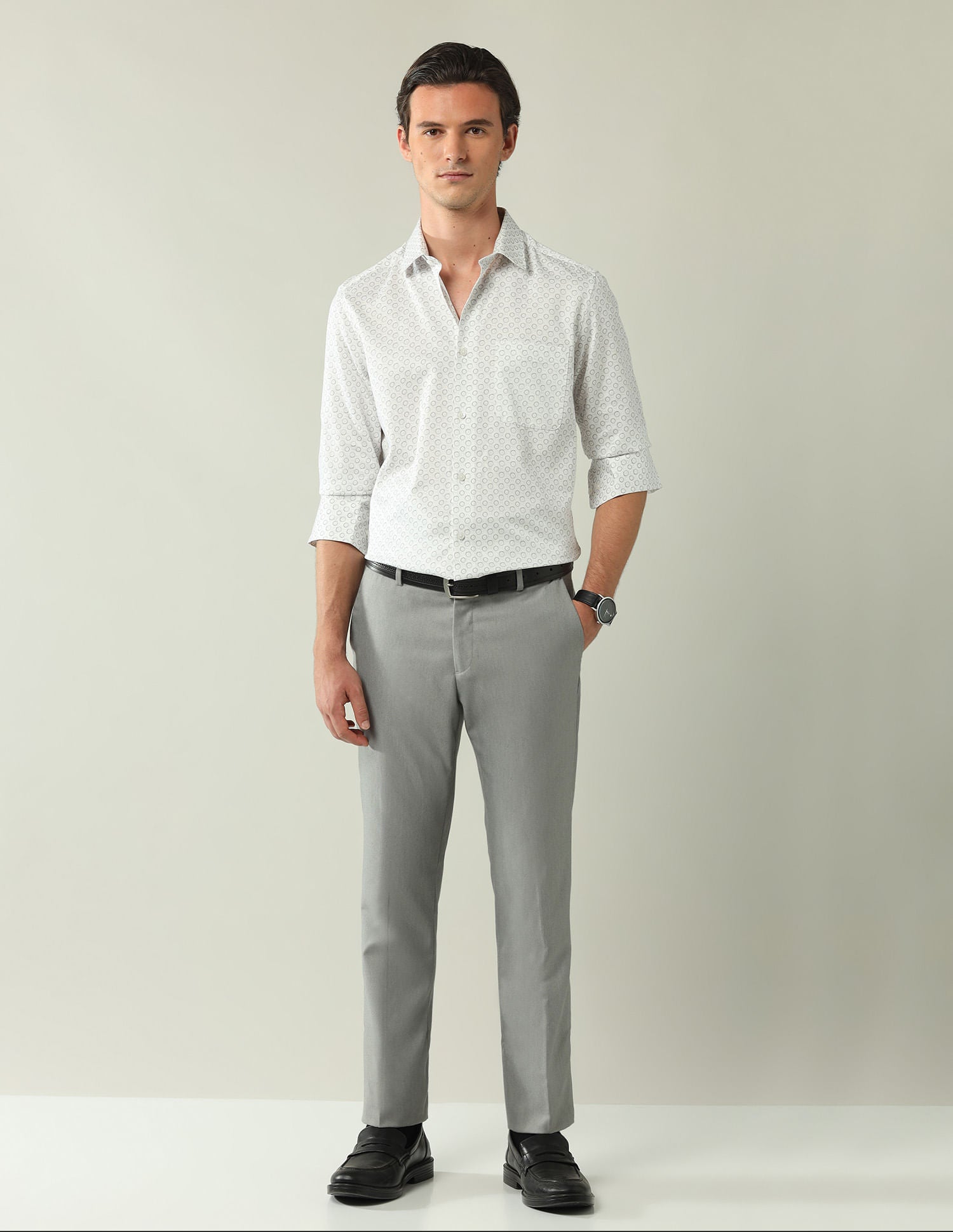 Wardrobe-Coded Regular Fit Vertical Striped Shirt