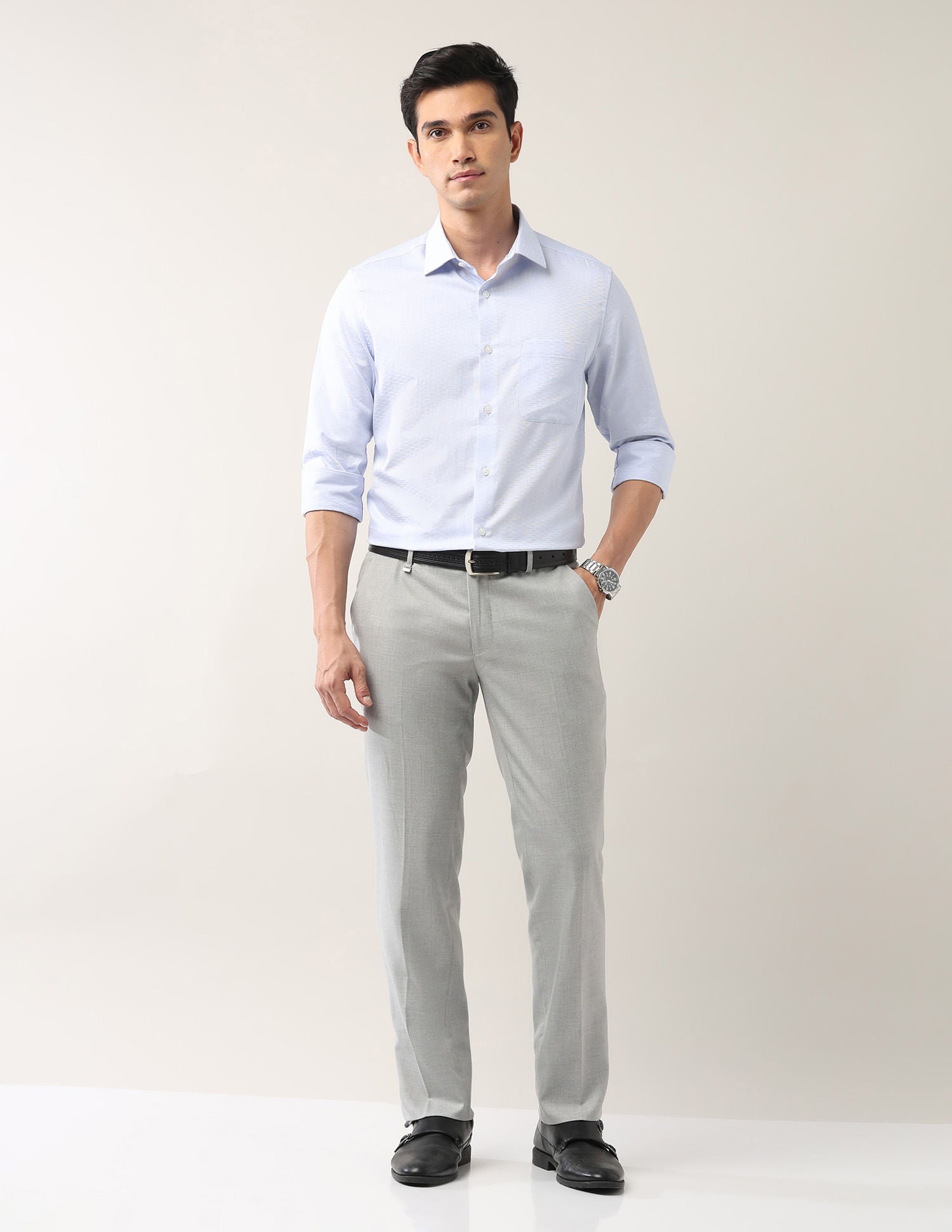Everyday Wear Slim Fit Smart Flex Formal Trousers