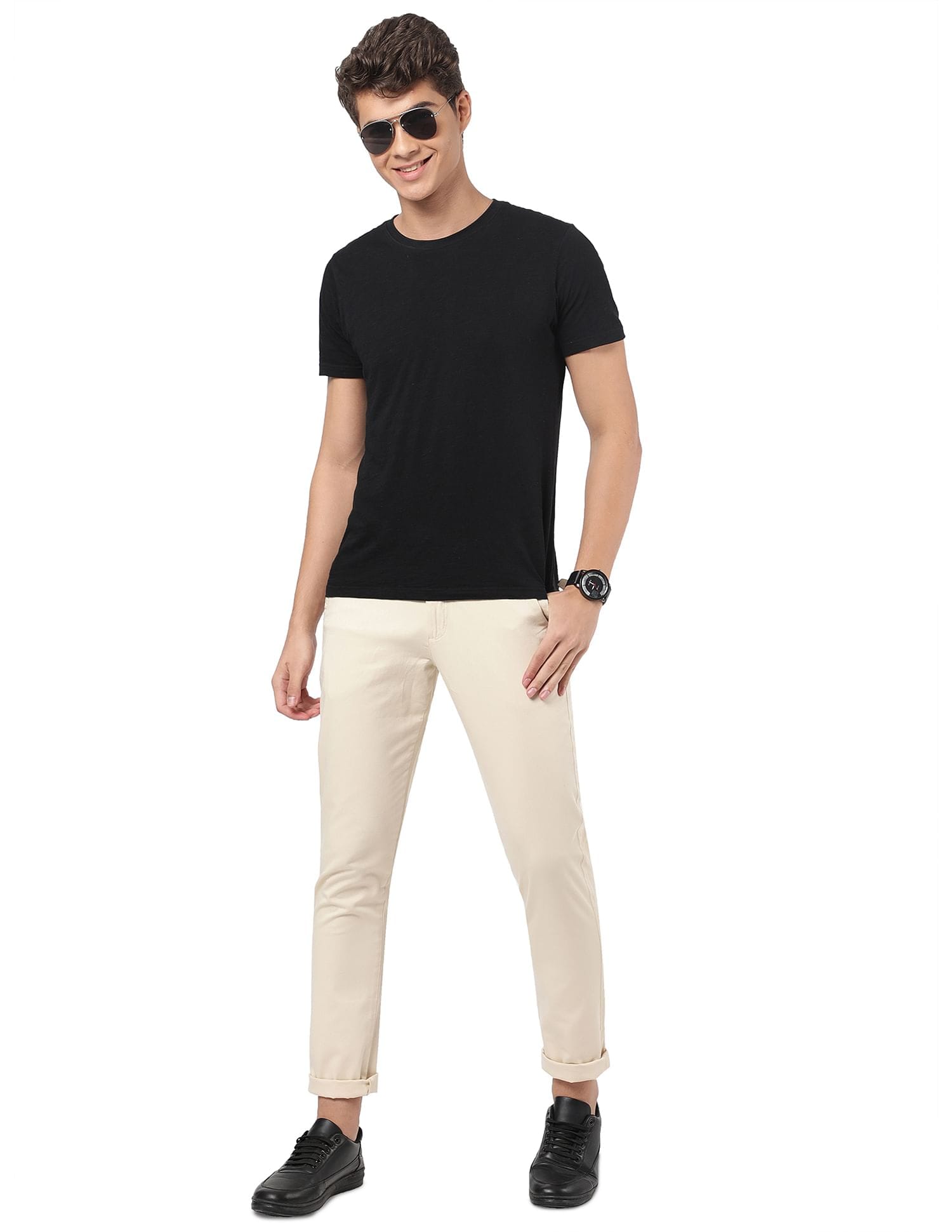 Regular Fit Mid Rise Casual Chinos