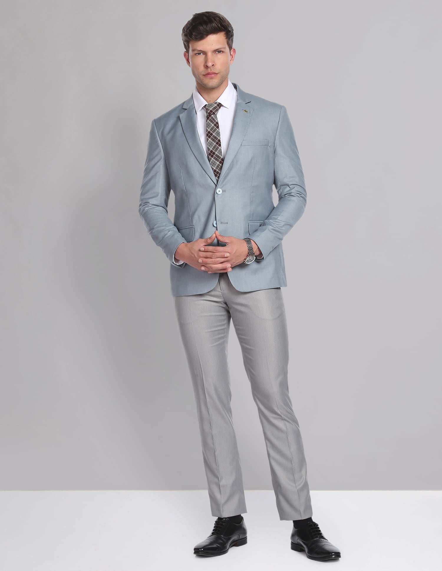 Twill Weave Heathered Formal Blazer