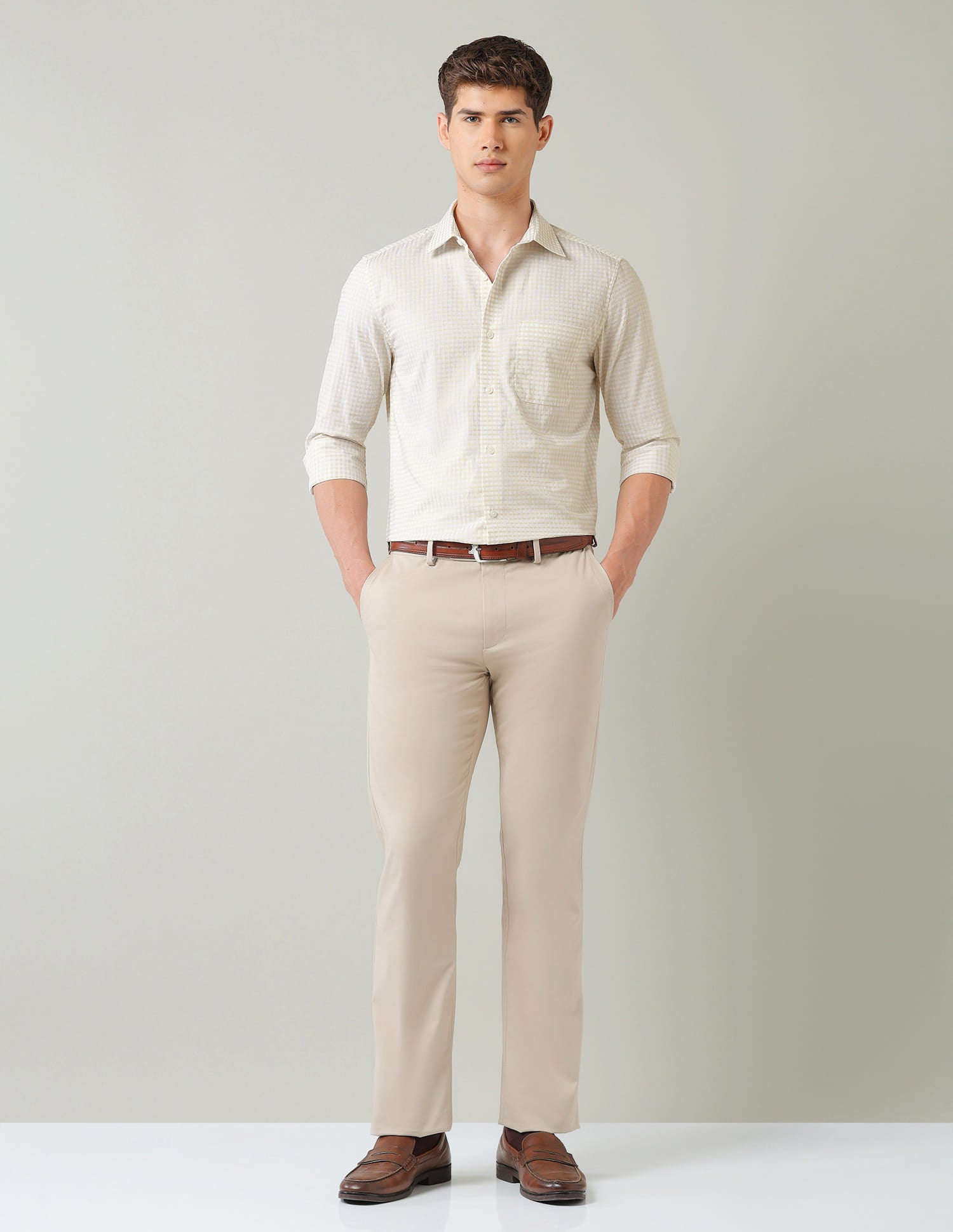 Vertical Striped Dobby Weave Regular Fit Shirt
