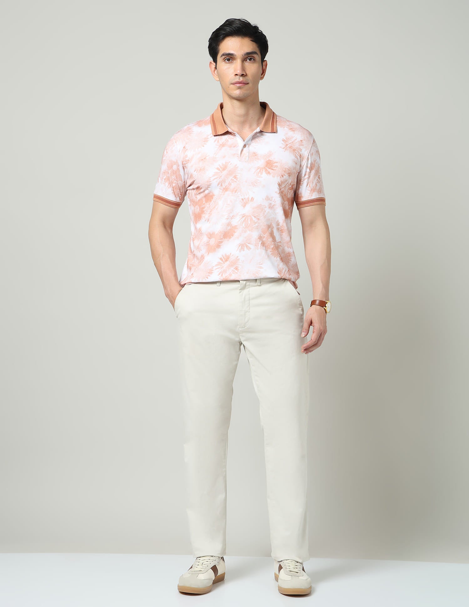 Vogue Fit Floral Printed Slim Fit Polo Shirt