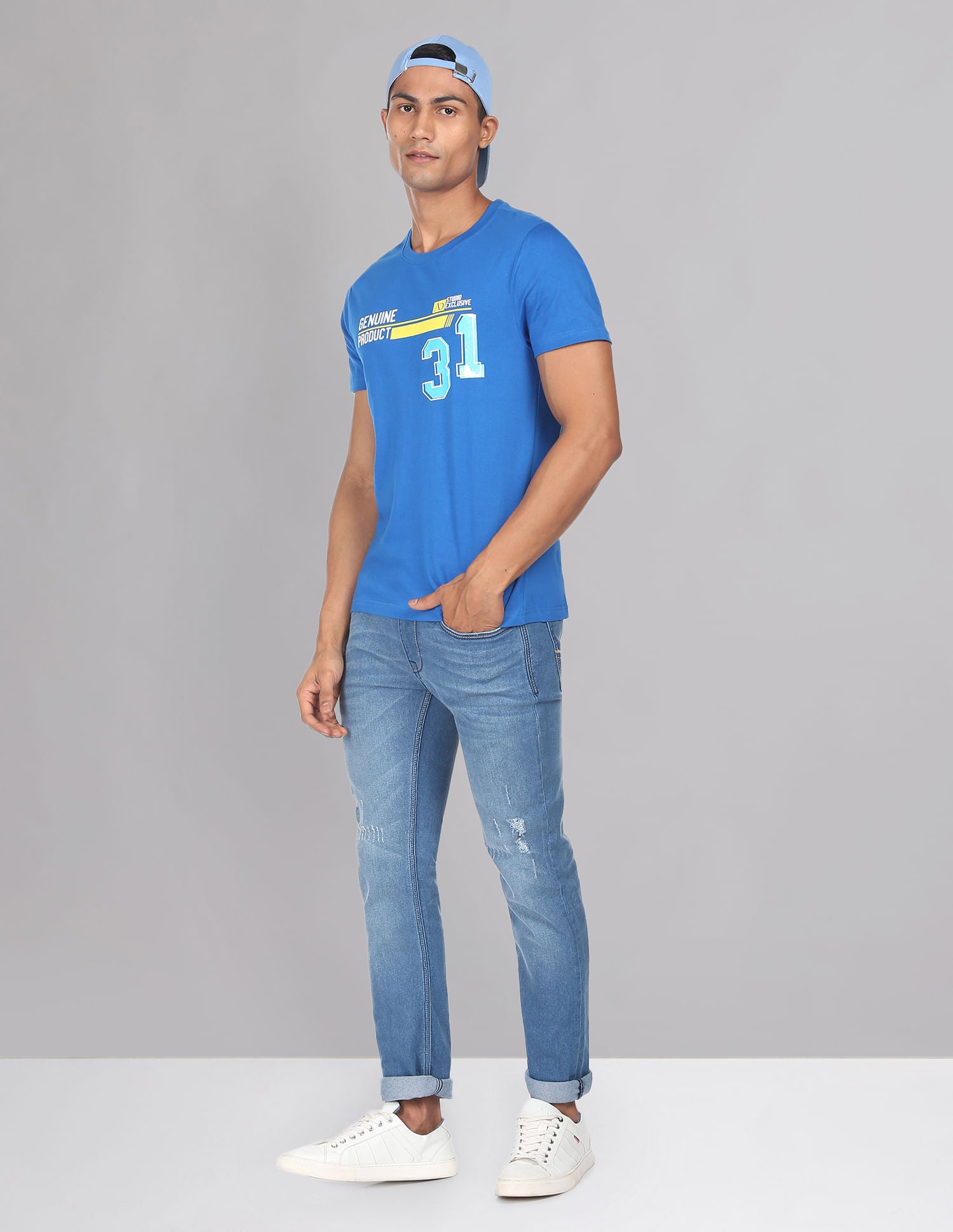Art-Coded Graphic Print Cotton T-Shirt