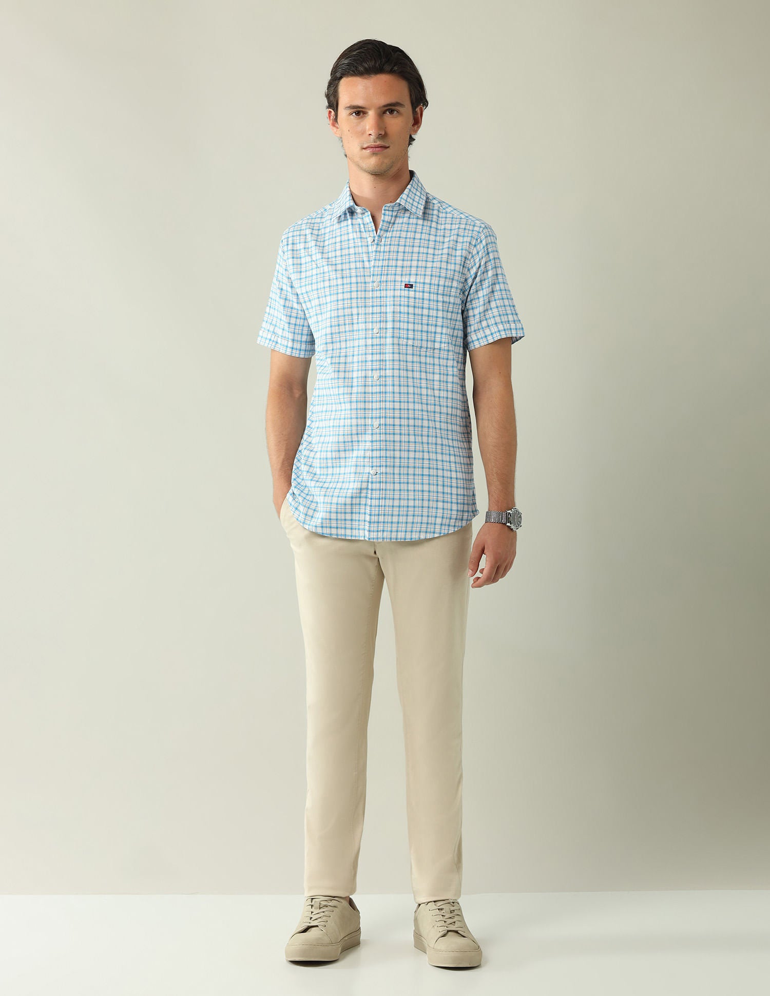 City Chronicles Modern Slim Fit Tartan Checked Shirt
