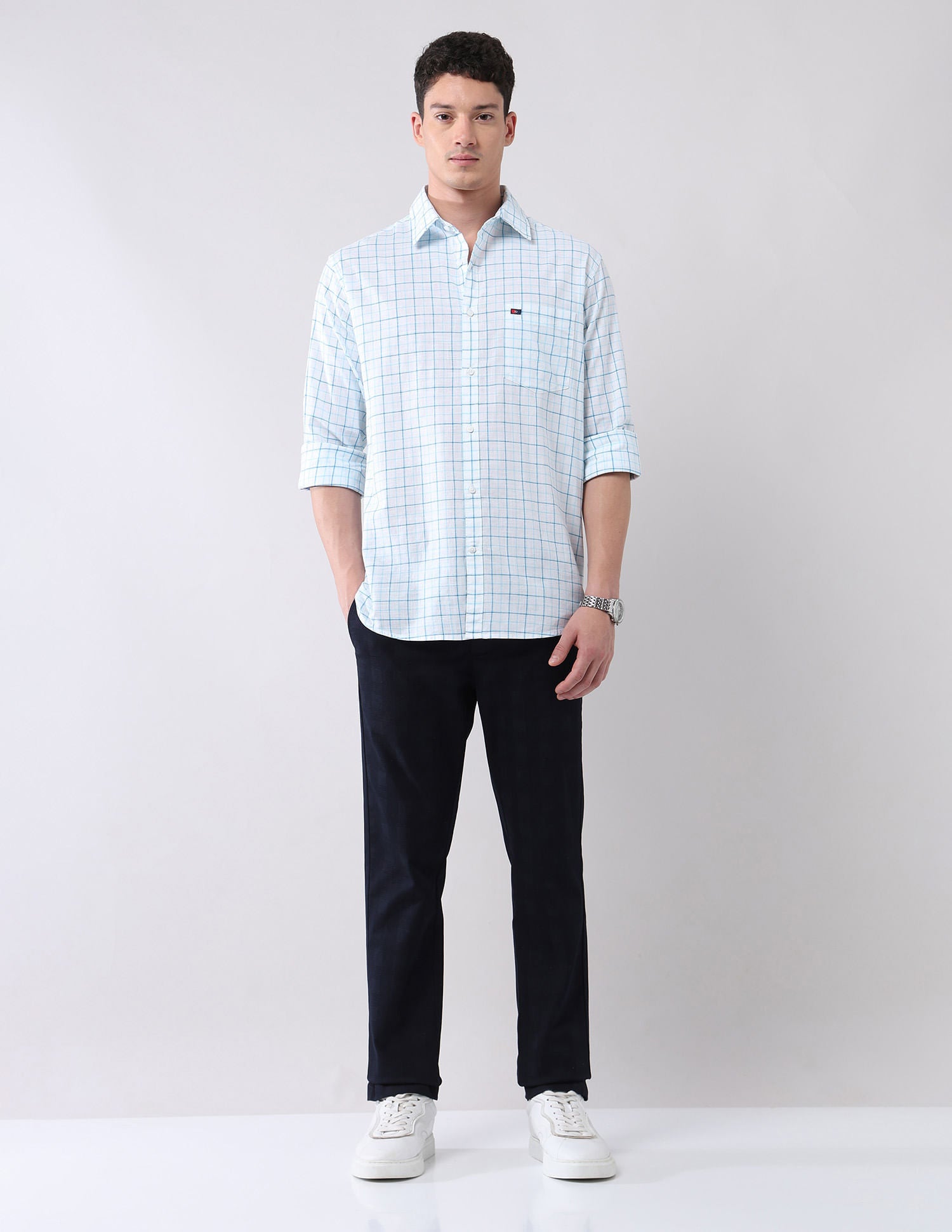 City Chronicles Modern Slim Fit Tartan Checked Shirt