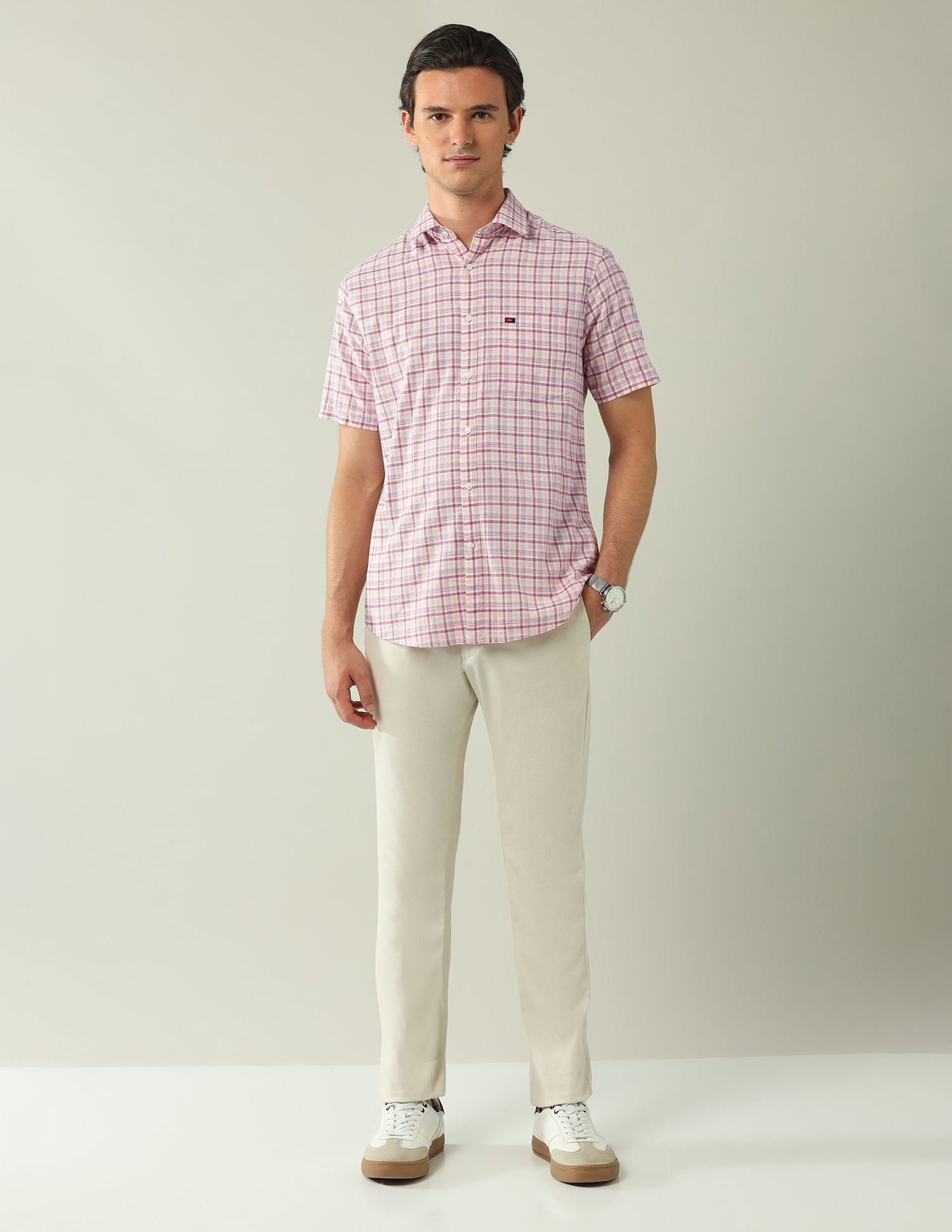 City Chronicles Modern Slim Fit Tartan Checked Shirt