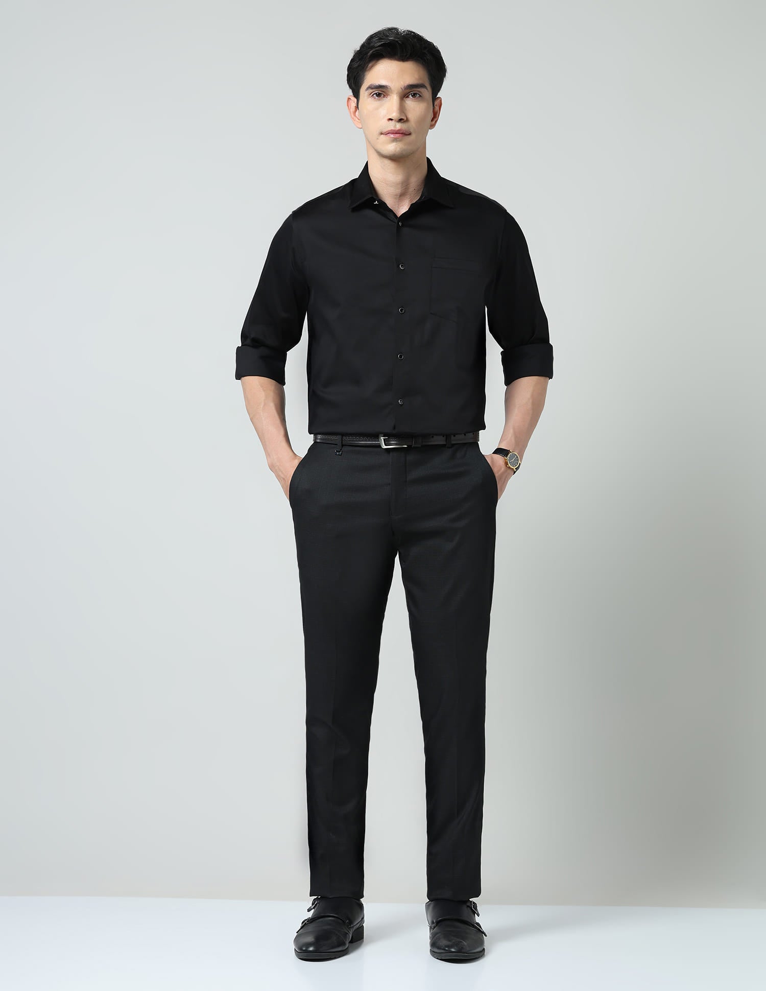 Comfort Alchemy Solid Satin Slim Fit Shirt