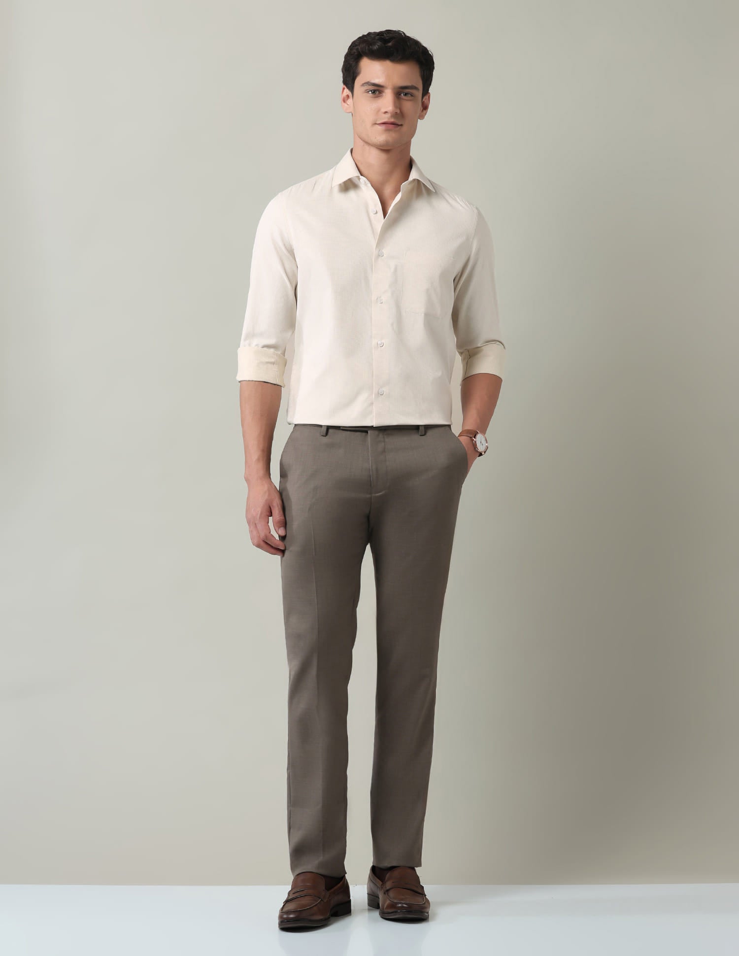 Solid Slim Fit Twill Shirt