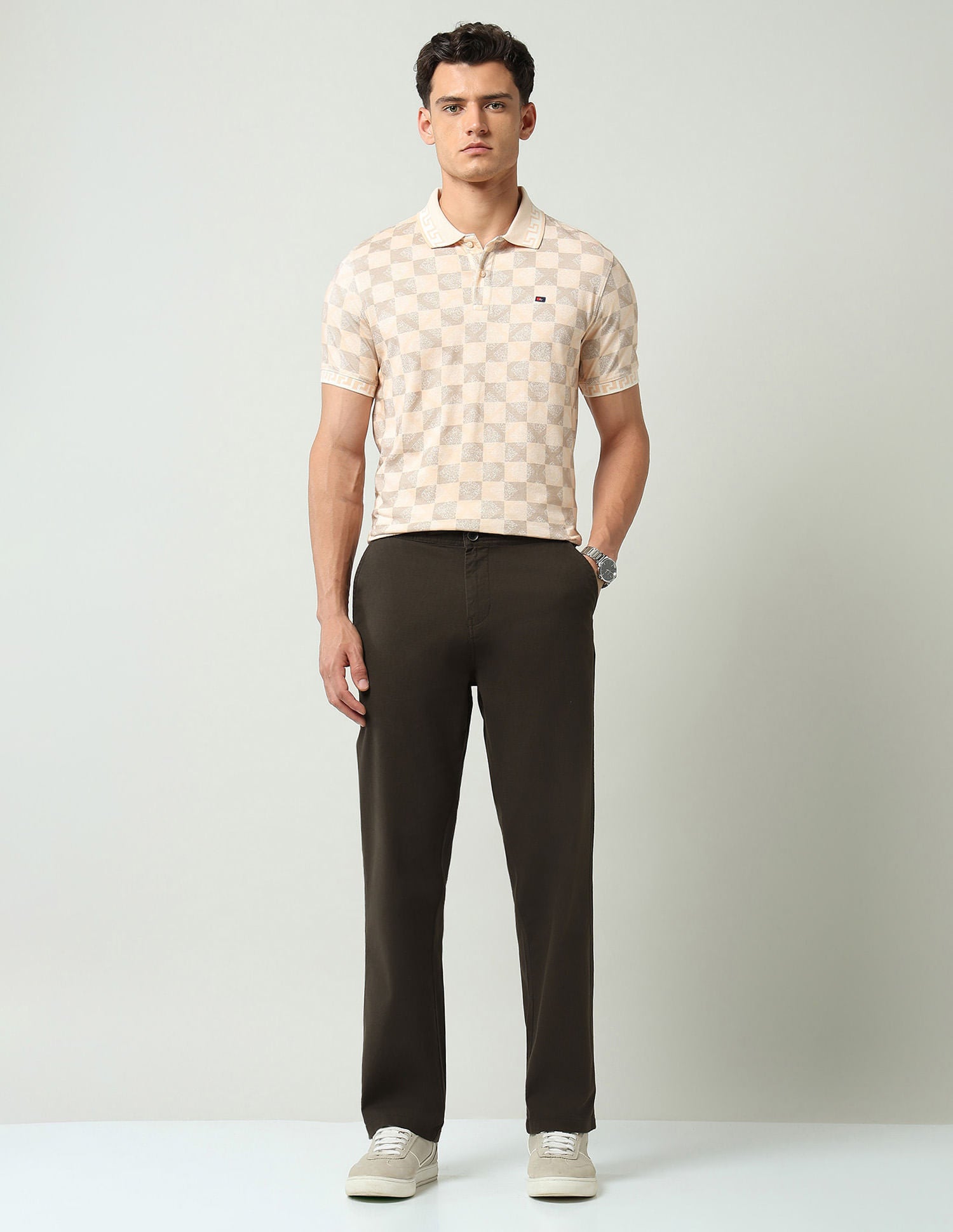 Work Essential mid Rise Regular Fit Trousers