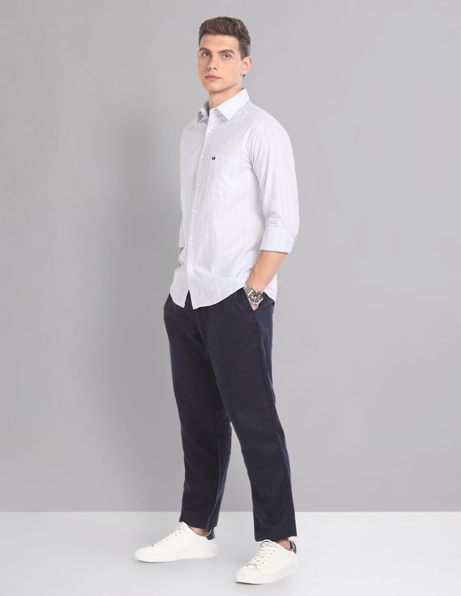Regular & Vertical Stripe Pure Cotton Summer Shirt