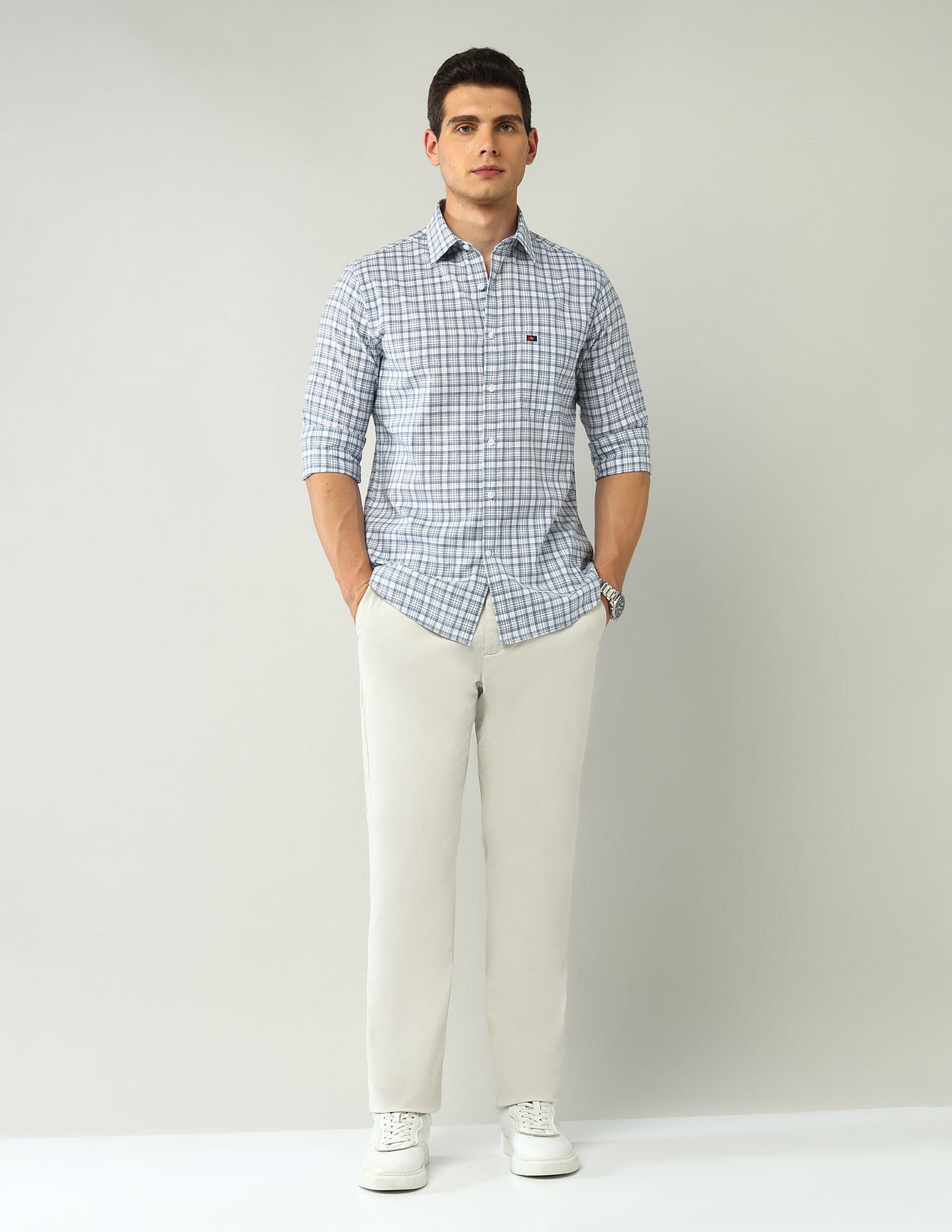 City Chronicles Modern Slim Fit Tartan Checked Shirt