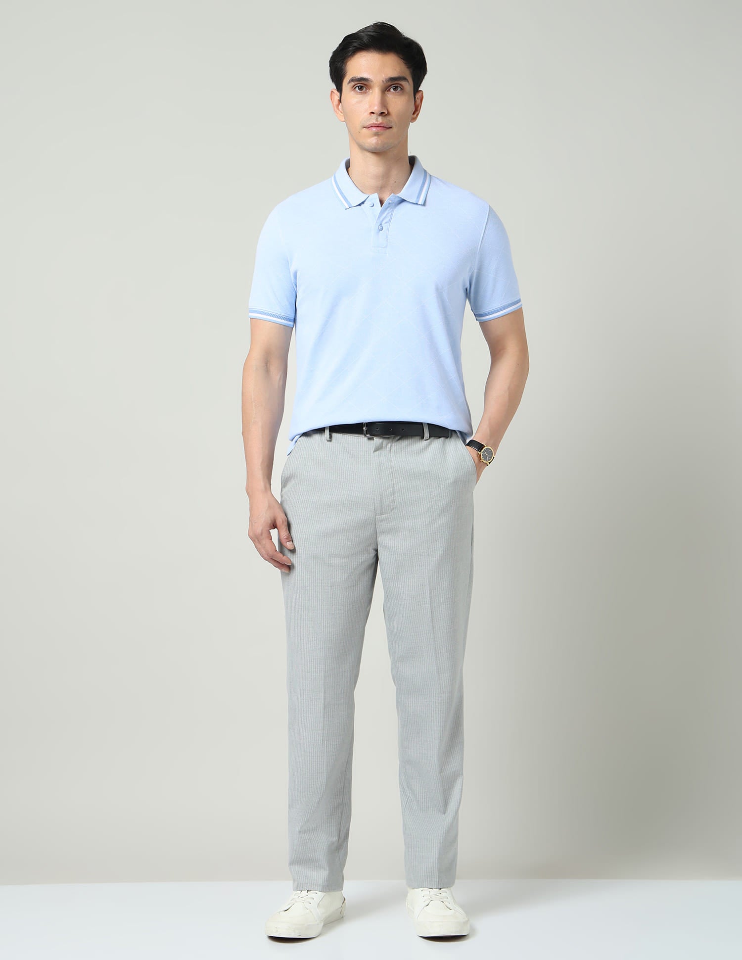 Vintage Cool Geometric Print Slim Fit Polo Shirt