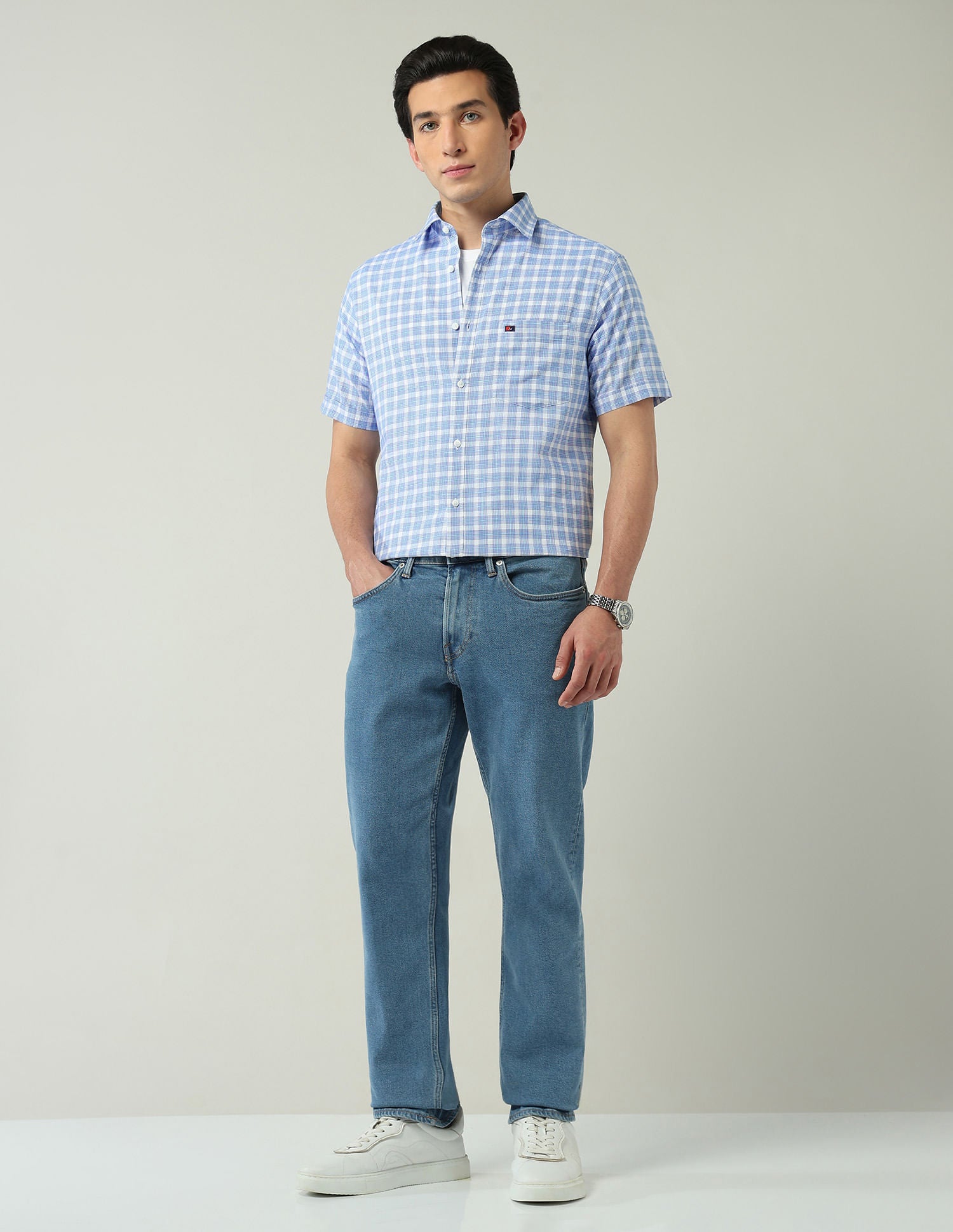 City Chronicles Modern Slim Fit Tartan Checked Shirt