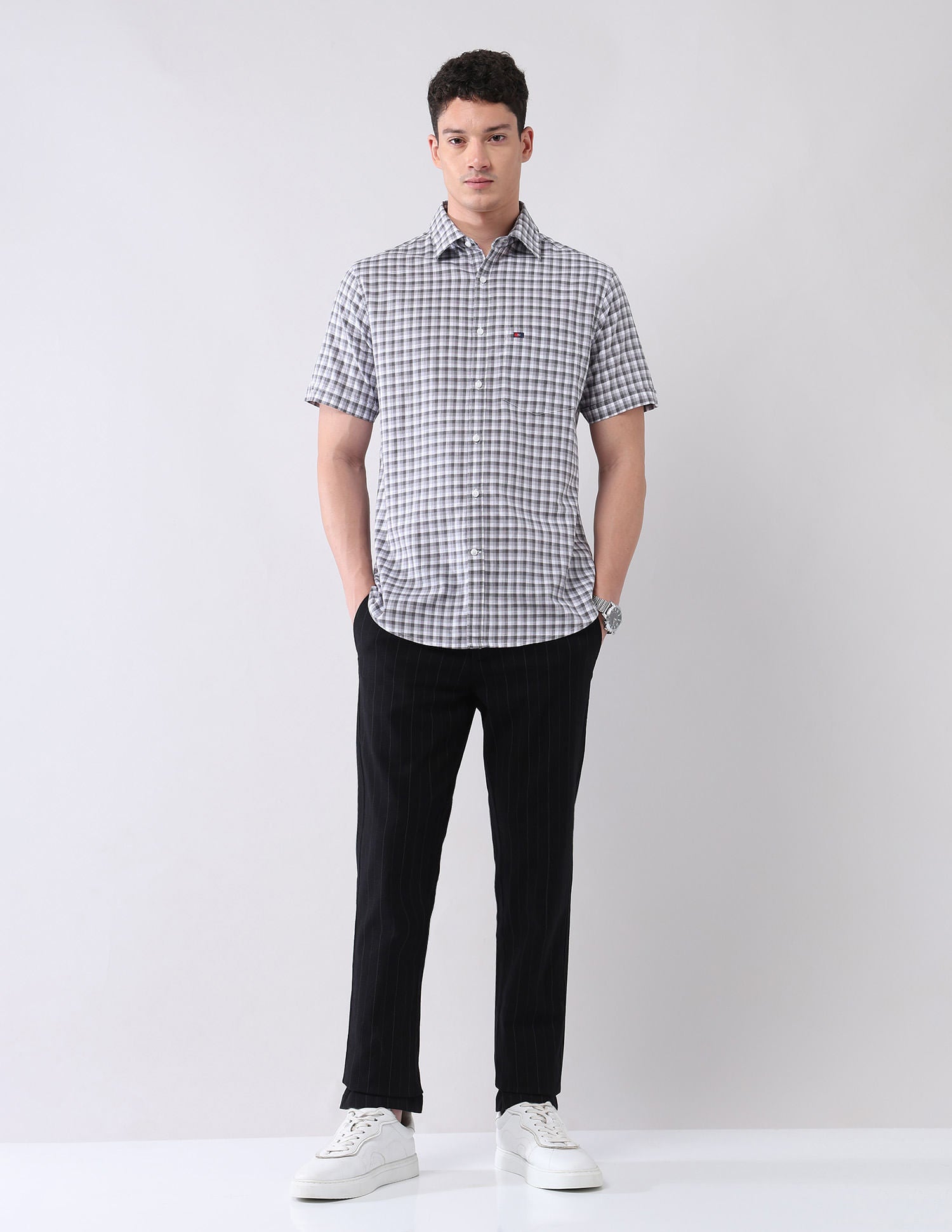 City Chronicles Modern Slim Fit Tartan Checked Shirt
