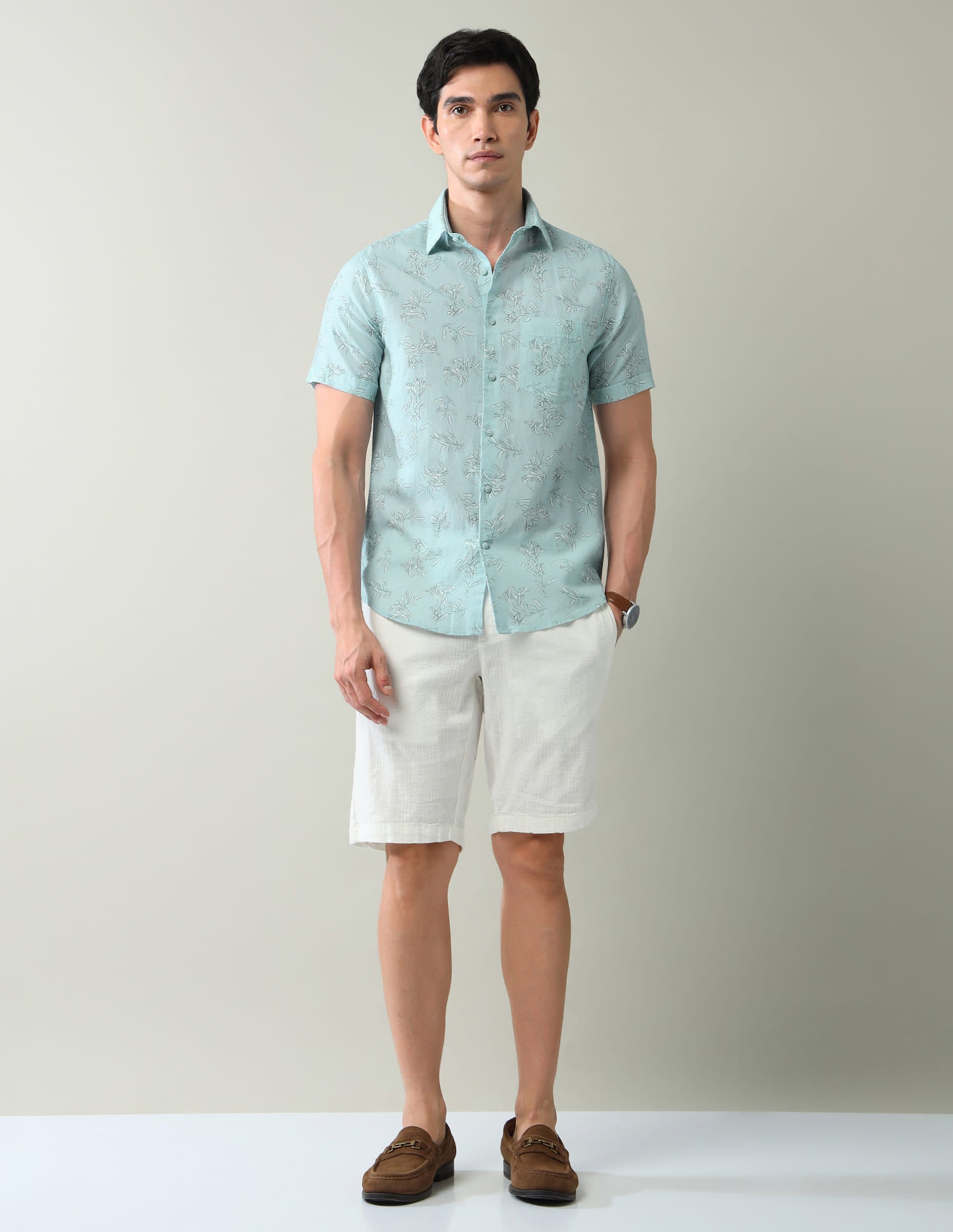 Paisley Powered Floral Printed Slim Fit Shirt