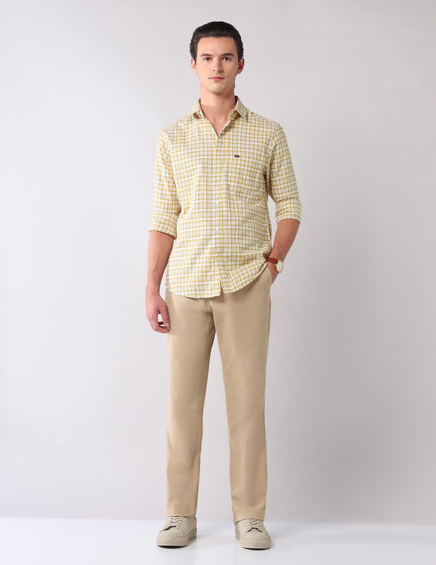 City Chronicles Modern Slim Fit Tartan Checked Shirt
