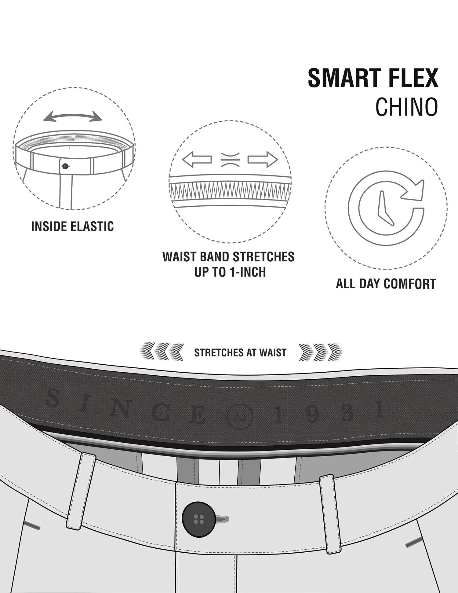 Modern Slim Fit Smart Flex Solid Chinos