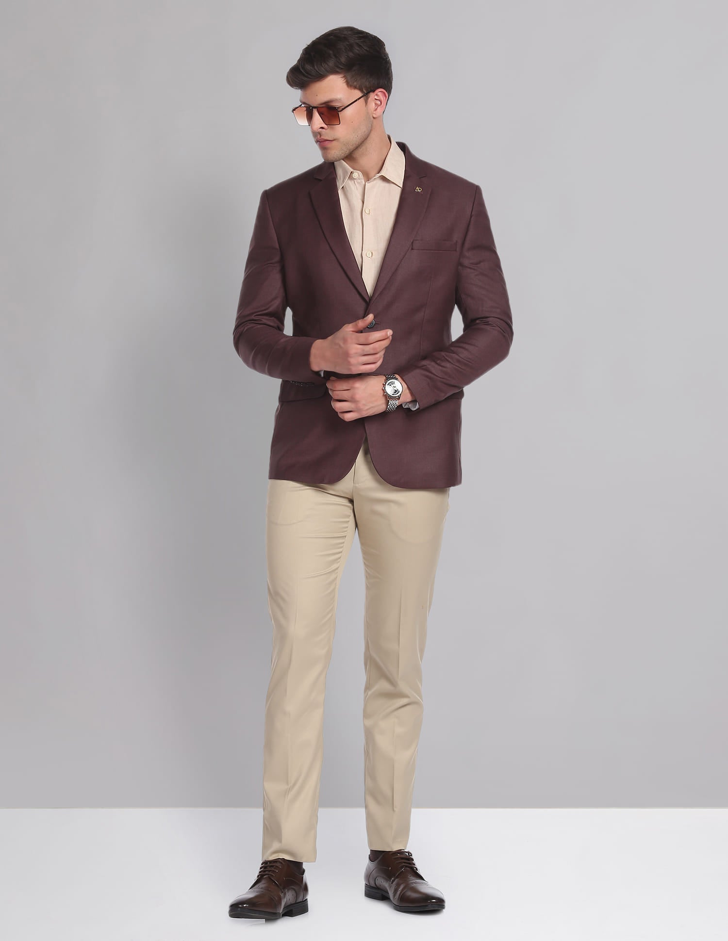 Twill Weave Heathered Formal Blazer