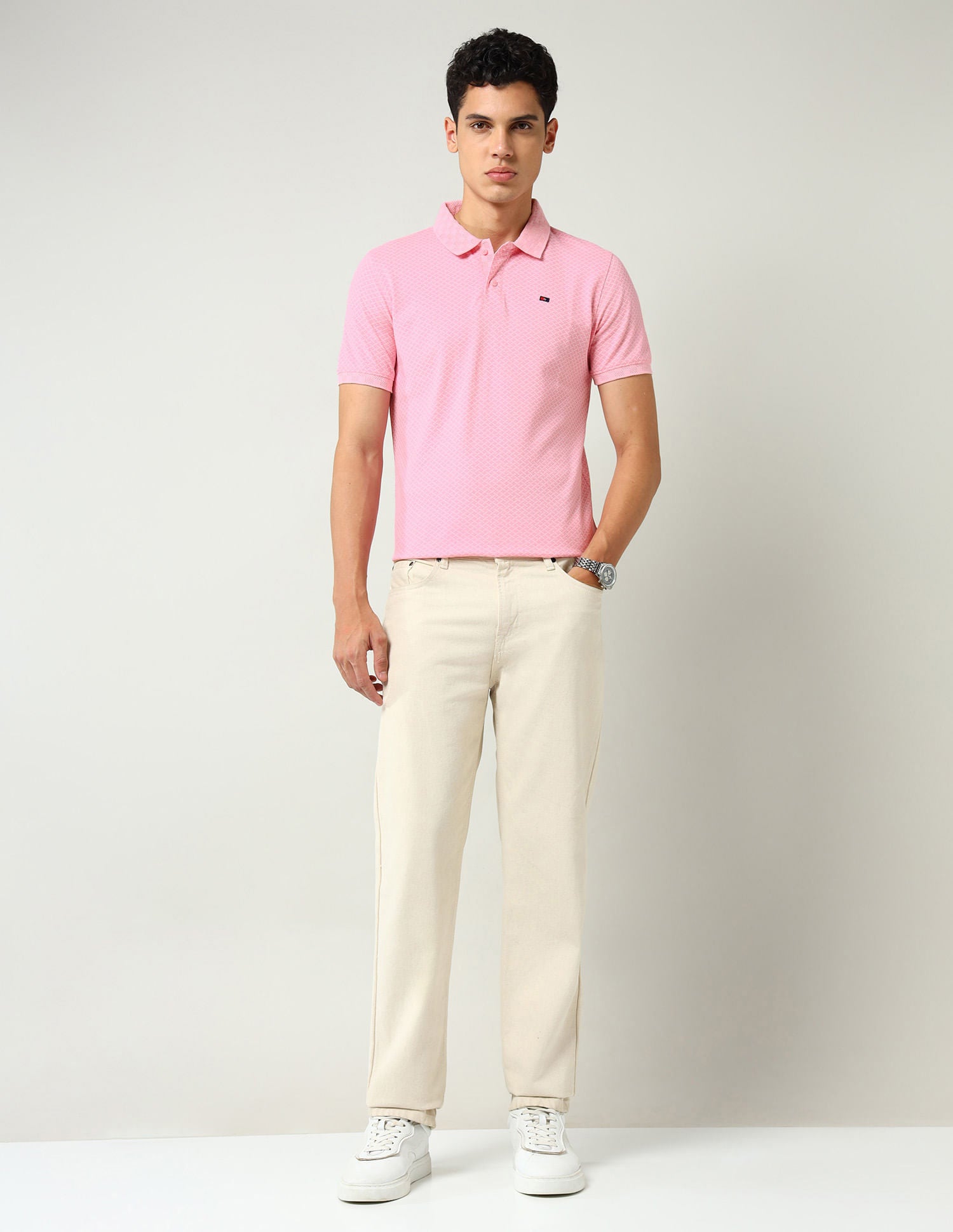 City Adventure Modern Slim Fit Geometric Printed Polo Shirt