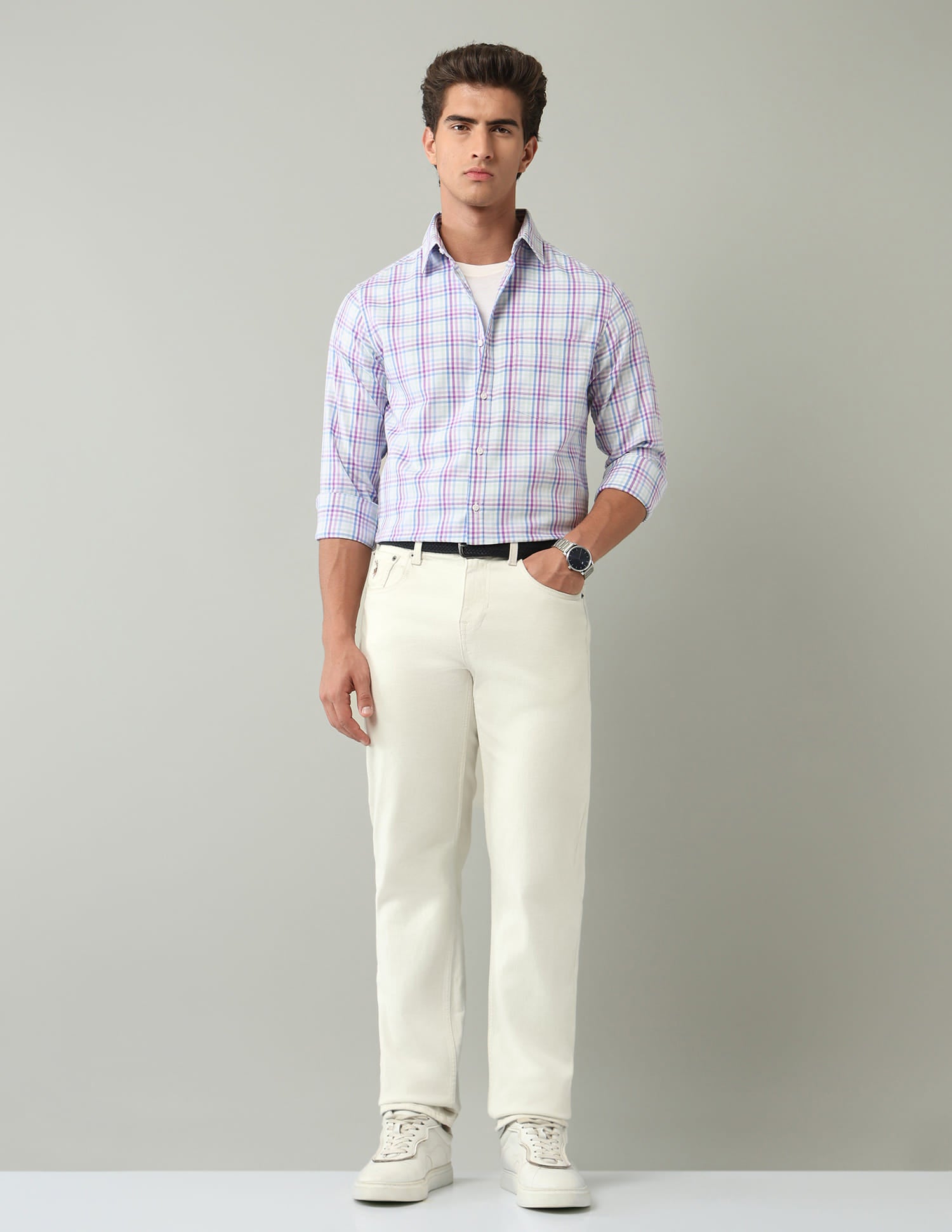 Muticolor Tartan Checked Modern Slim Fit Shirt