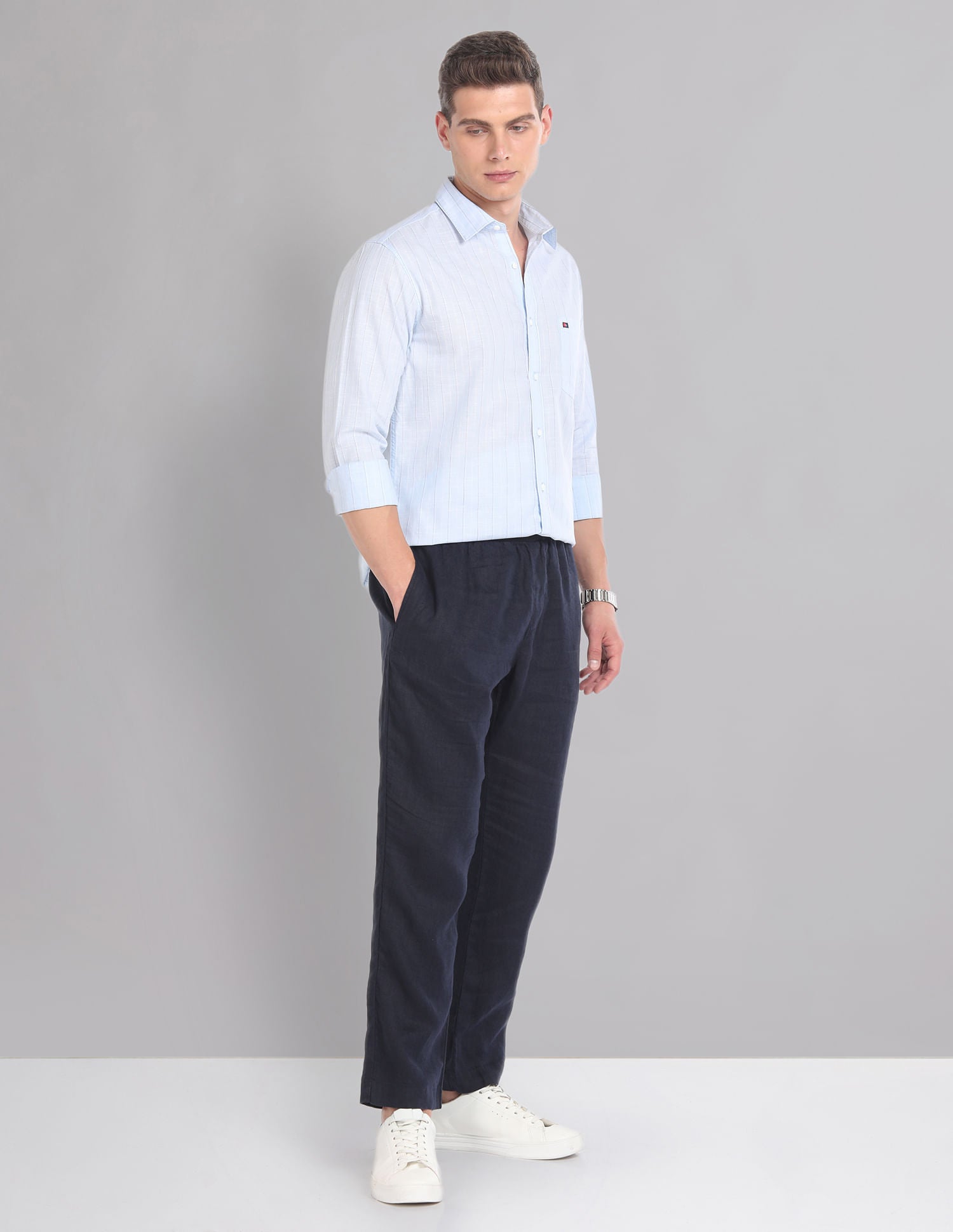 Regular & Vertical Stripe Pure Cotton Summer Shirt