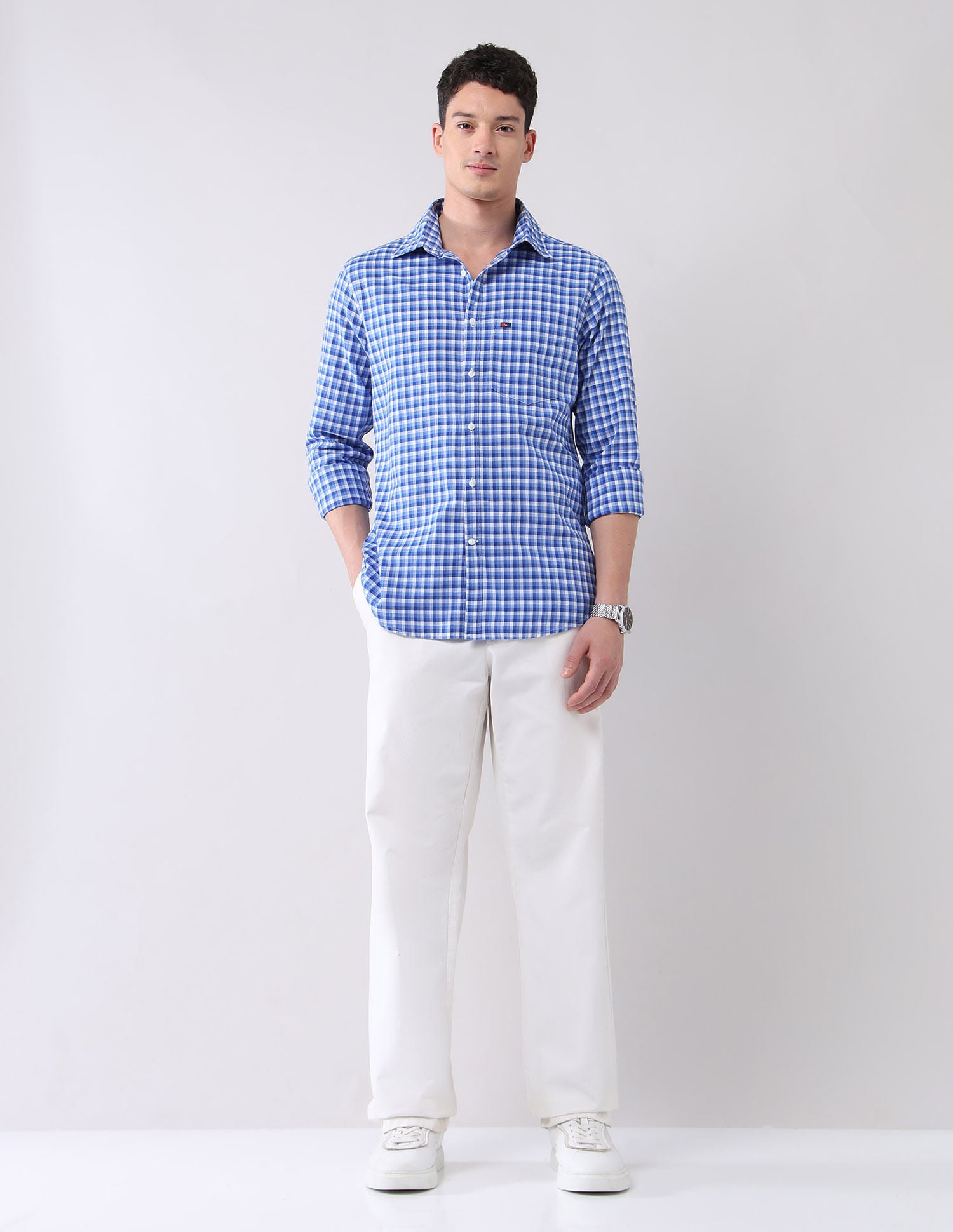 City Chronicles Modern Slim Fit Tartan Checked Shirt