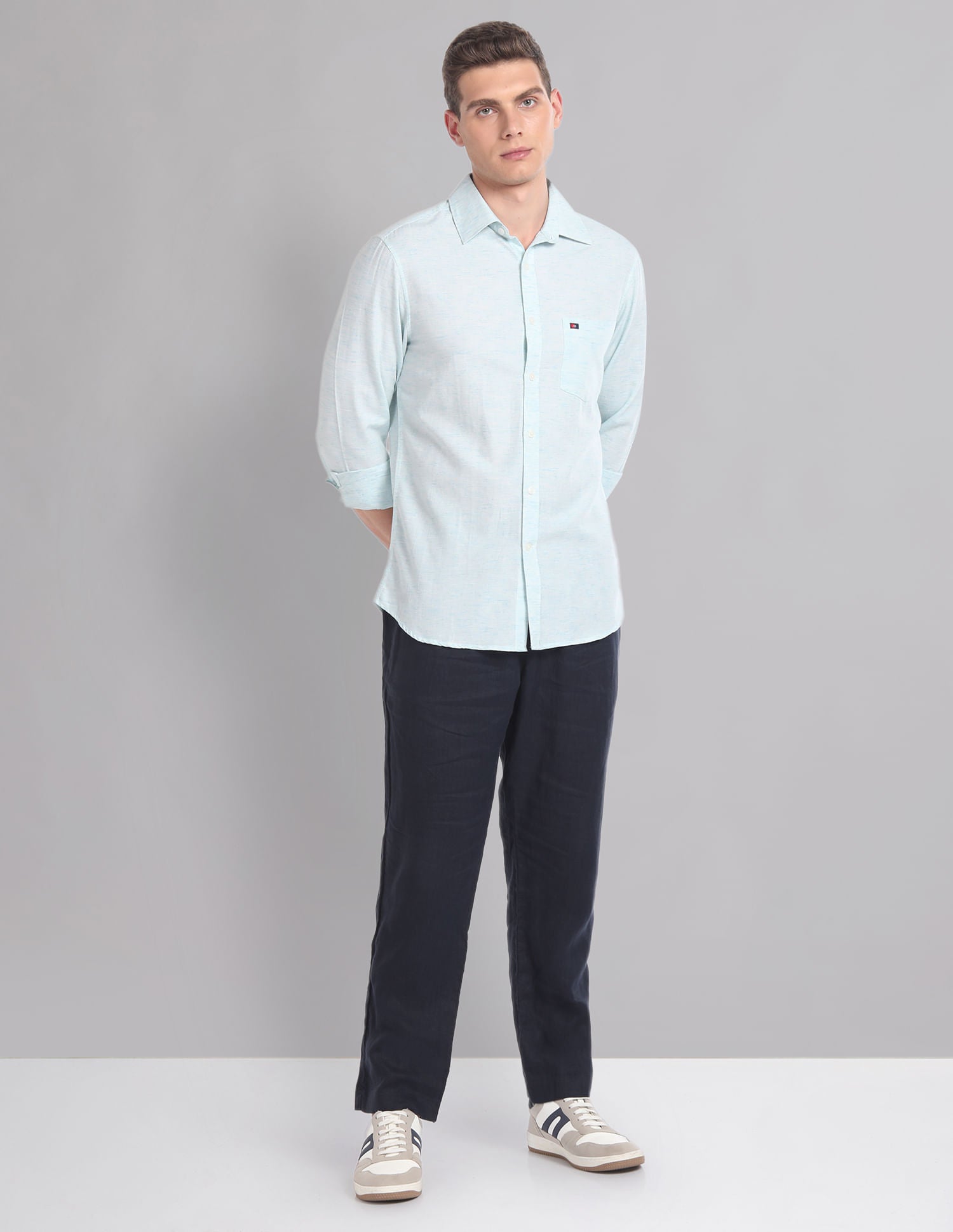 Urban Drift Modern Slim Fit Heathered Summer Shirt