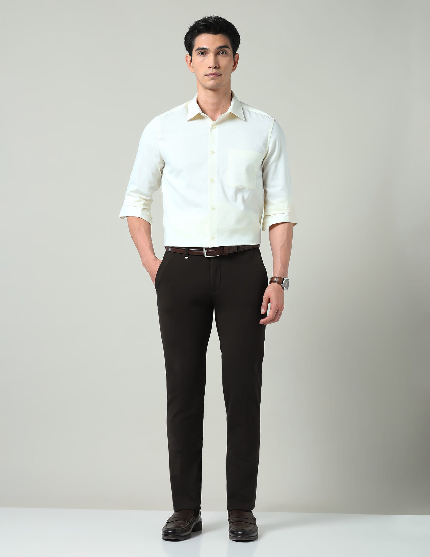 Solid Regular Fit Trousers