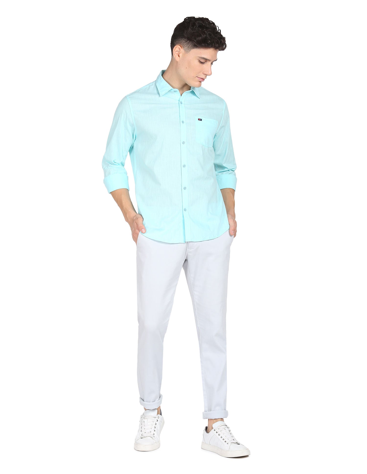 Regular Modern Slim Fit Solid Casual Shirt