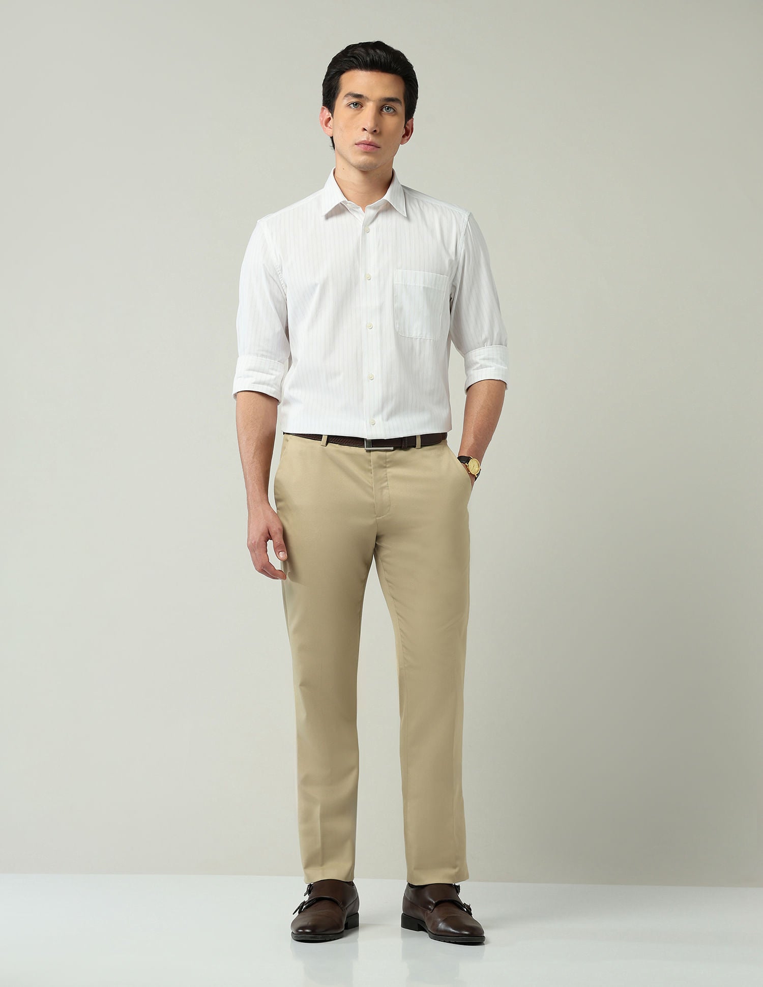 Wardrobe-Coded Regular Fit Vertical Striped Shirt
