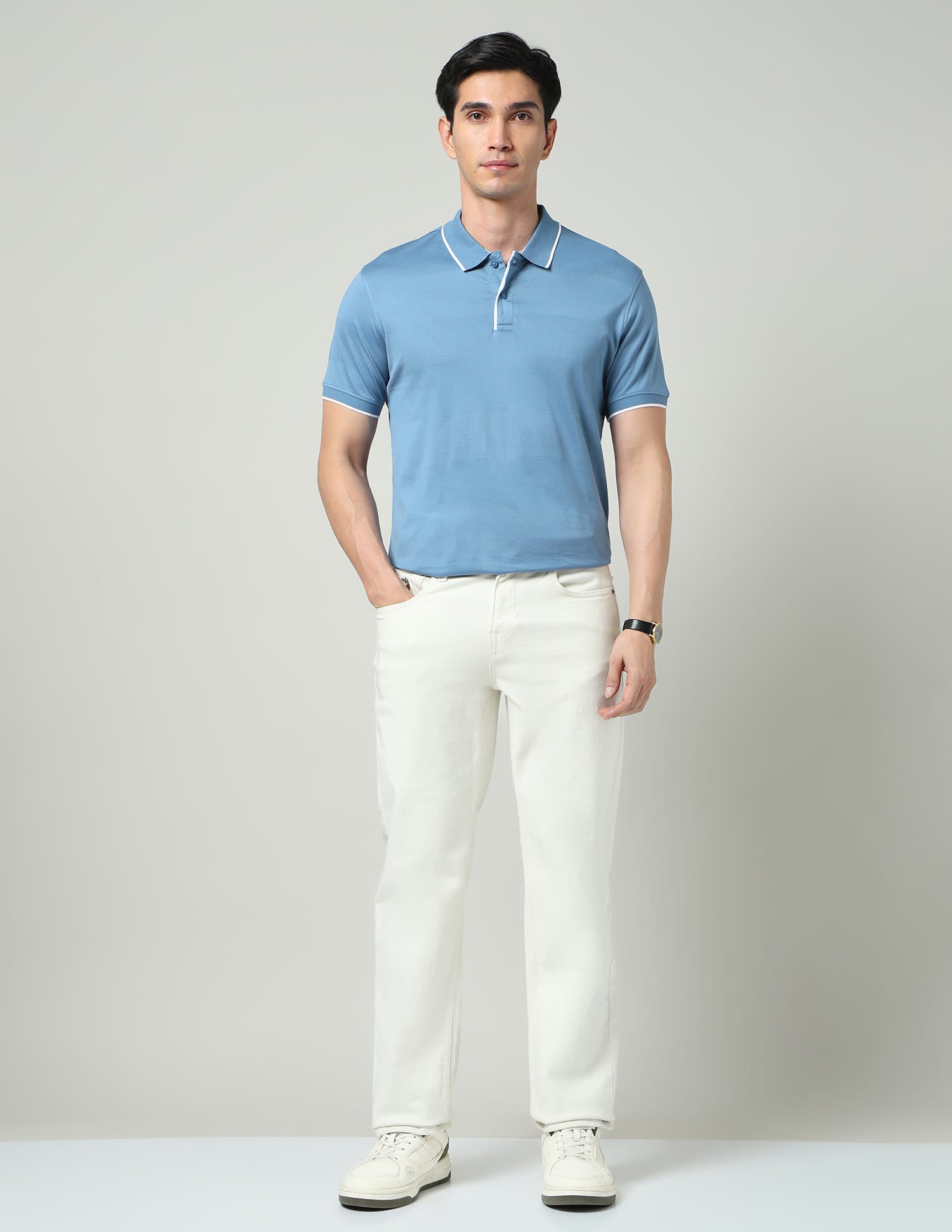 Regular Solid Slim Fit Polo Shirt