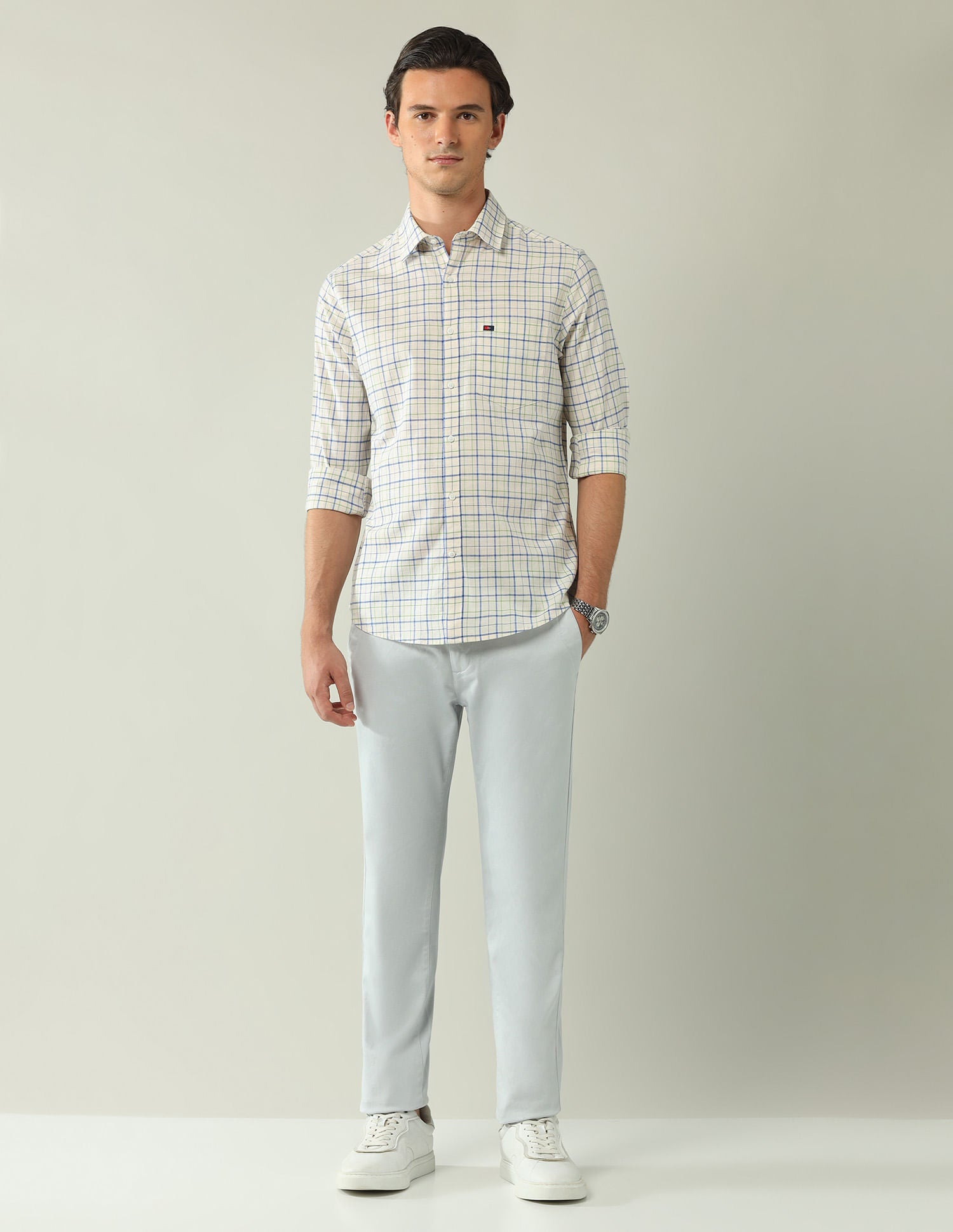 City Chronicles Modern Slim Fit Tartan Checked Shirt
