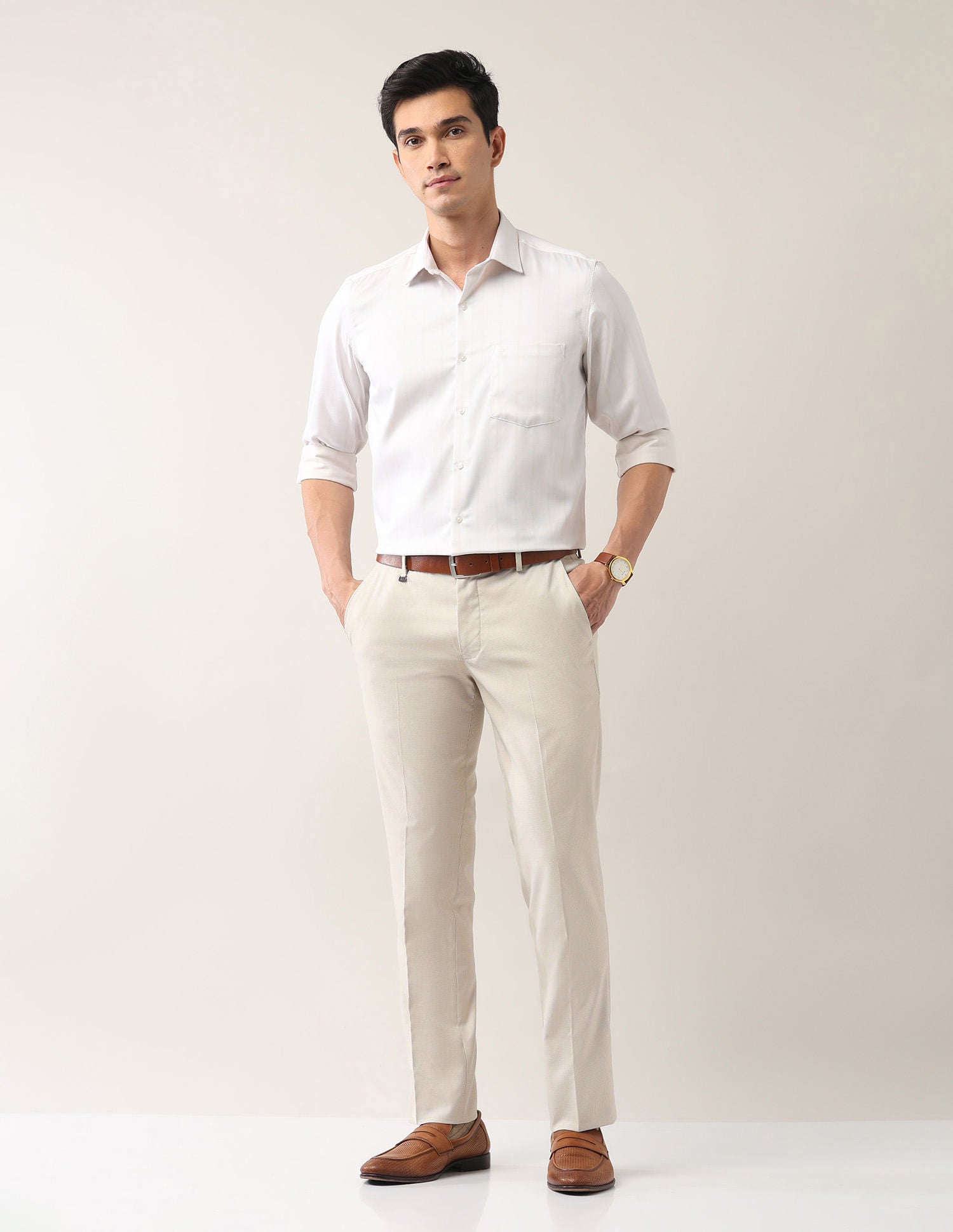 Everyday Wear Slim Fit Smart Flex Formal Trousers