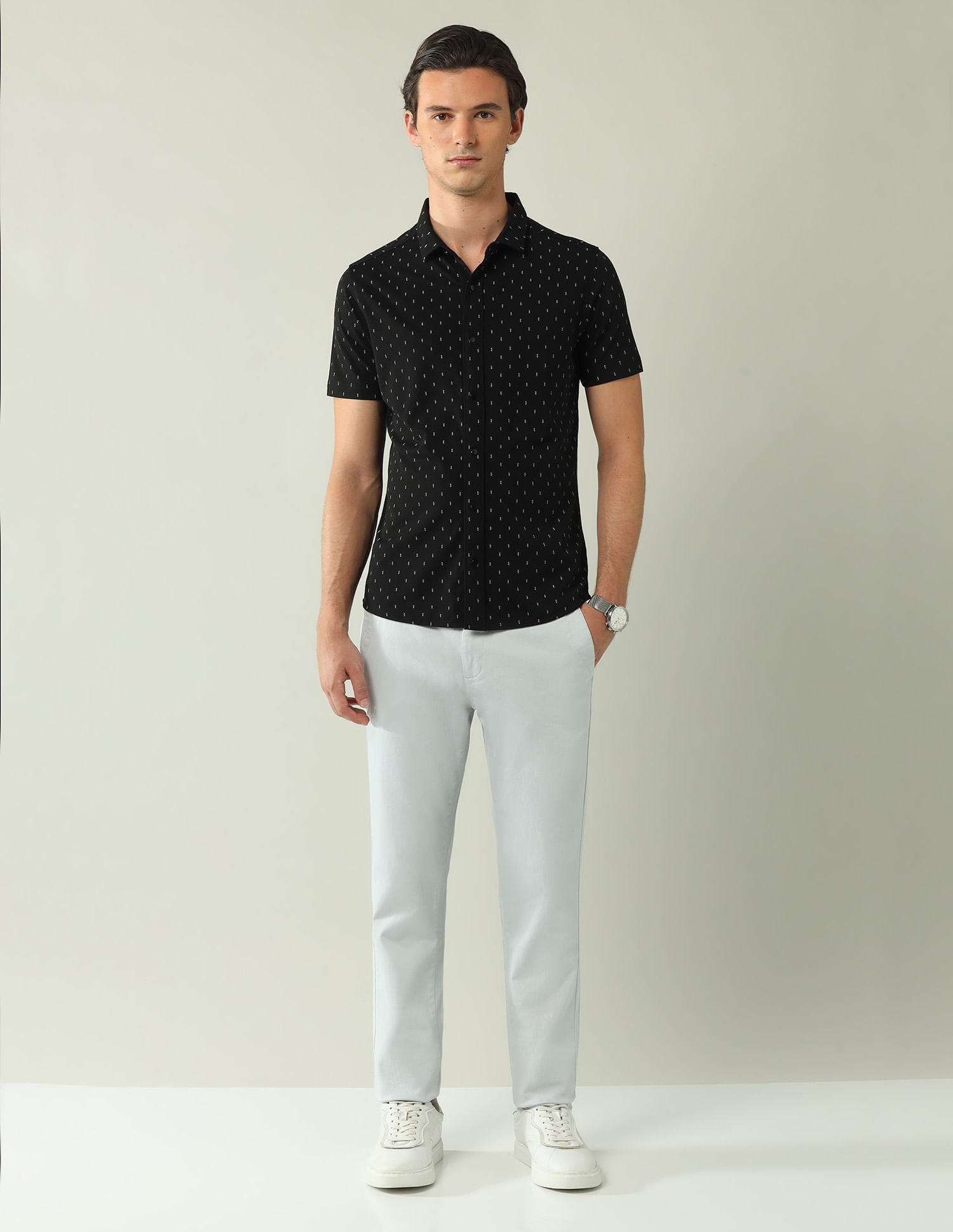 Regular Slim Fit All-Over Printed Shirt
