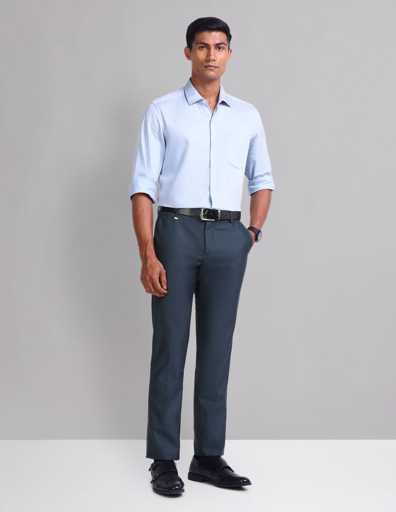 Evening Essentials Dobby Flat Front Trousers