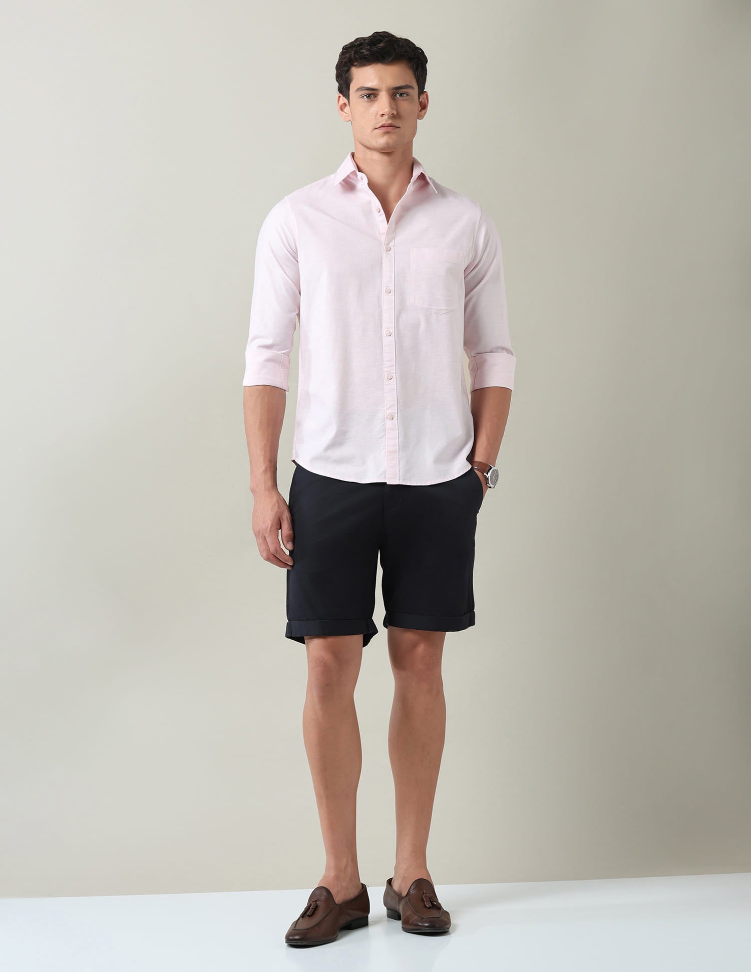Solid Slim Fit Twill Shirt