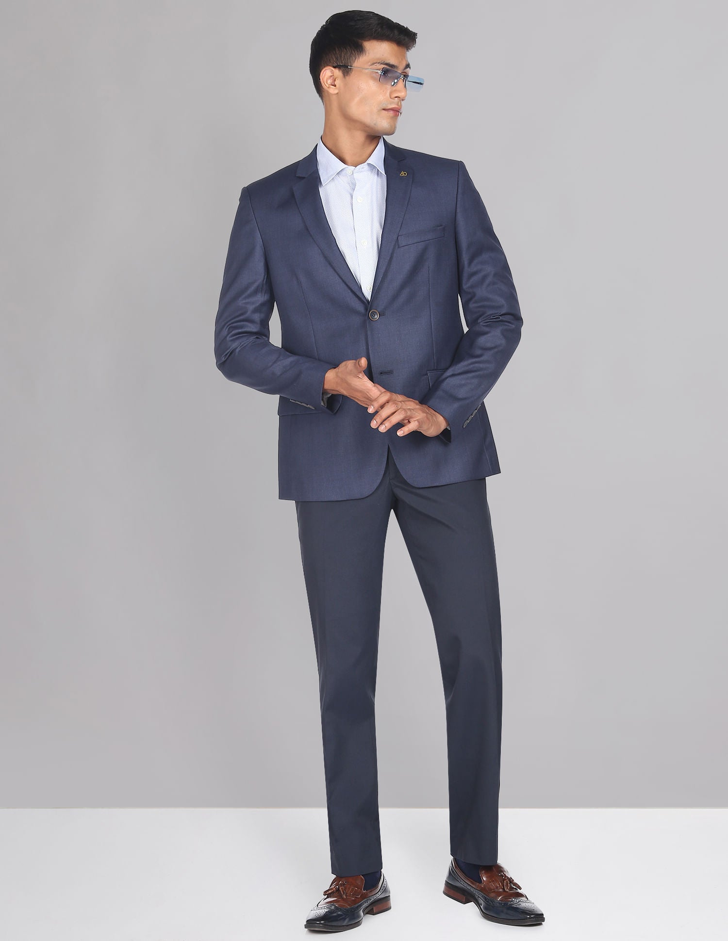 Classic Regular Fit Solid Twill Blazer