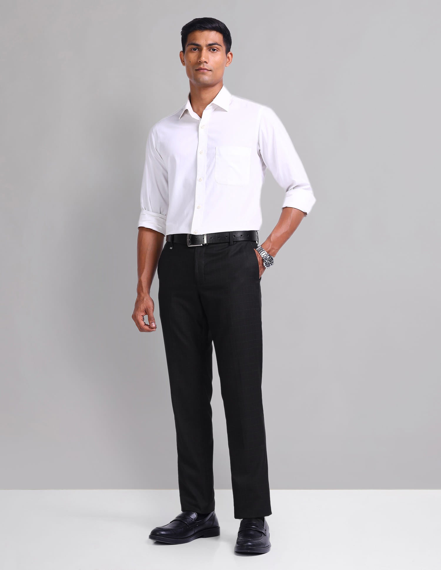 Office Pulse Smart Flex Checked Trousers