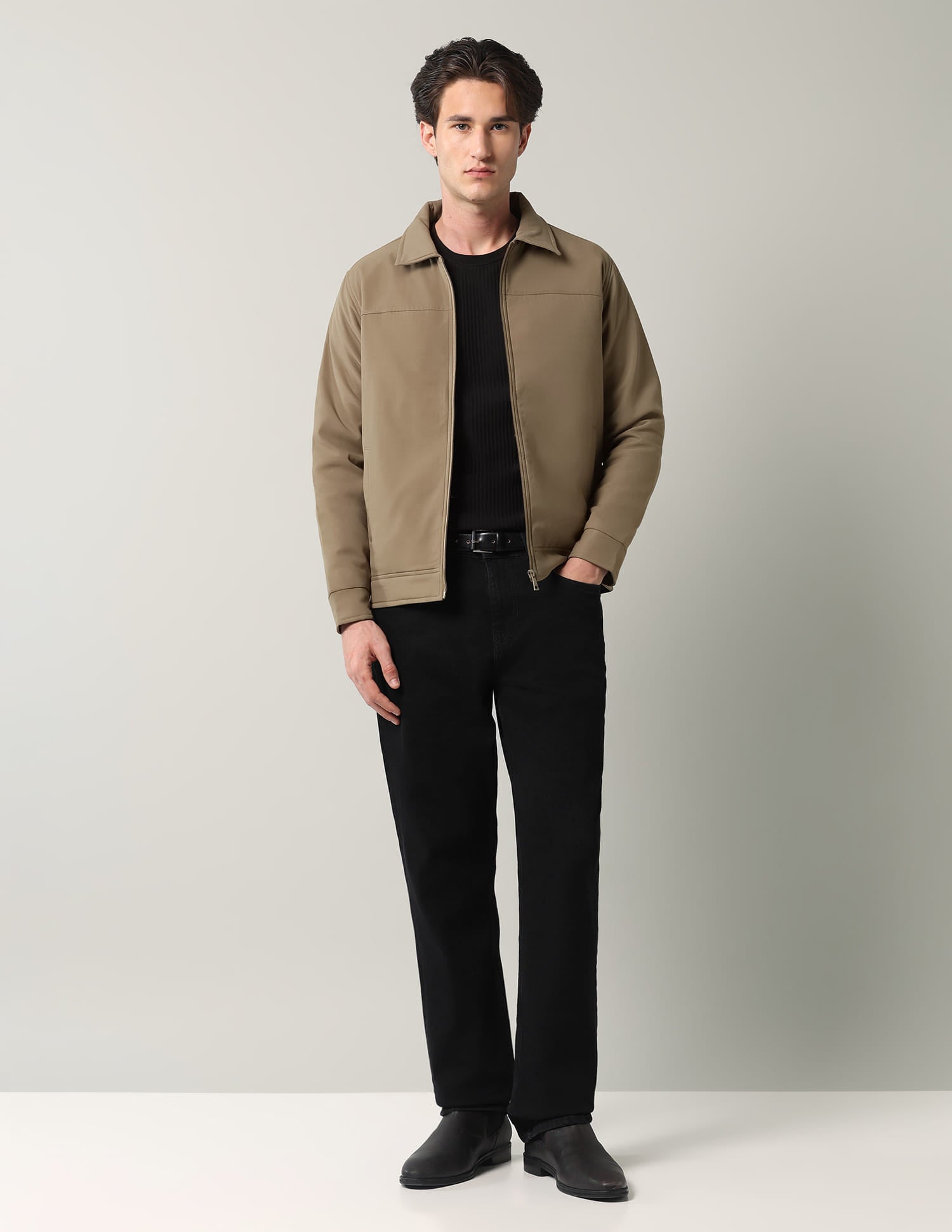 Solid Regular Fit Reversible Jacket